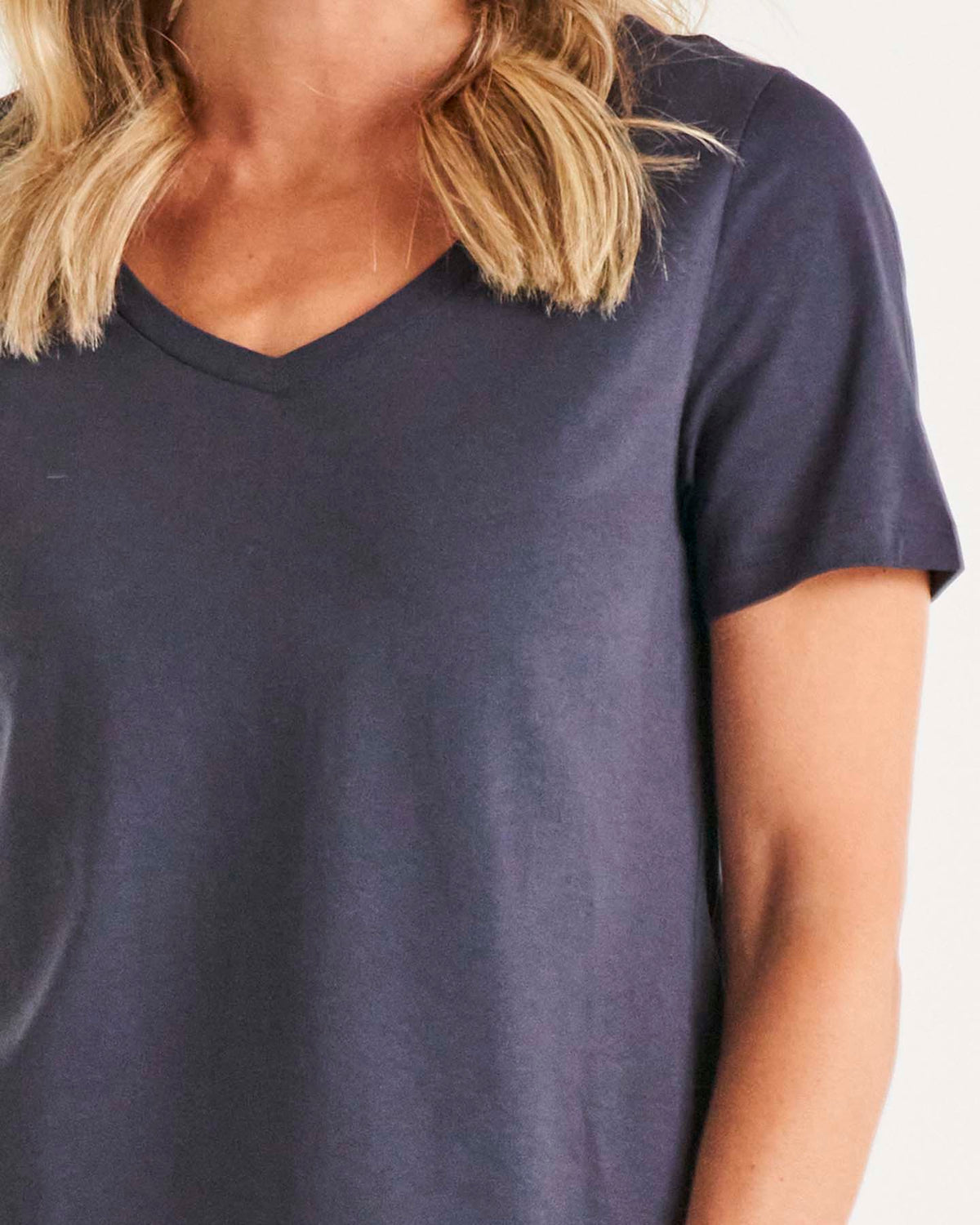 Betty Basics Luella Tee - Soft Cotton Women's T-Shirt in Coal Black | Casual Everyday Wear & Layering Essential