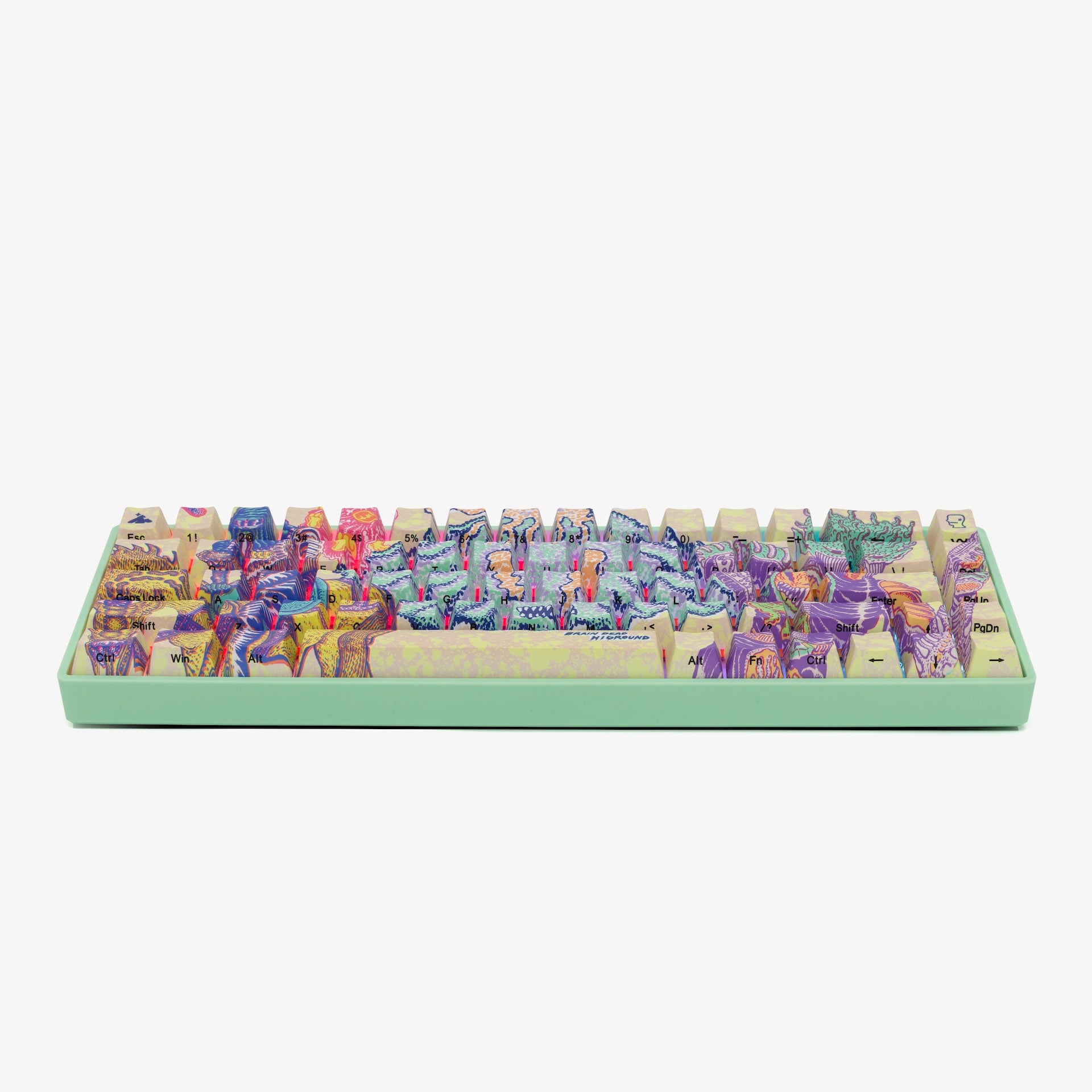 Brain Dead x HG Basecamp 65% Mechanical Keyboard - Compact Wired Gaming Keyboard with RGB Backlit for PC/Mac - Perfect for Esports, Coding & Office Work