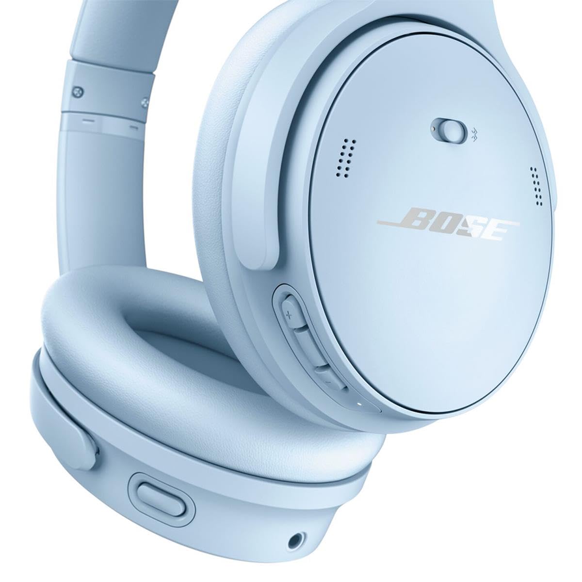 Bose QuietComfort 45 Wireless Bluetooth Noise Cancelling Over-Ear Headphones with Portable Charger - Moonstone Blue | Premium Sound for Travel, Work & Home Office Use