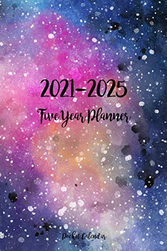 2021-2025 Five Year Planner with Galaxy Cover - 60 Month Pocket Calendar & Organizer for Events, Appointments | Monthly Layout with Holidays - Perfect for Students, Professionals & Goal Tracking