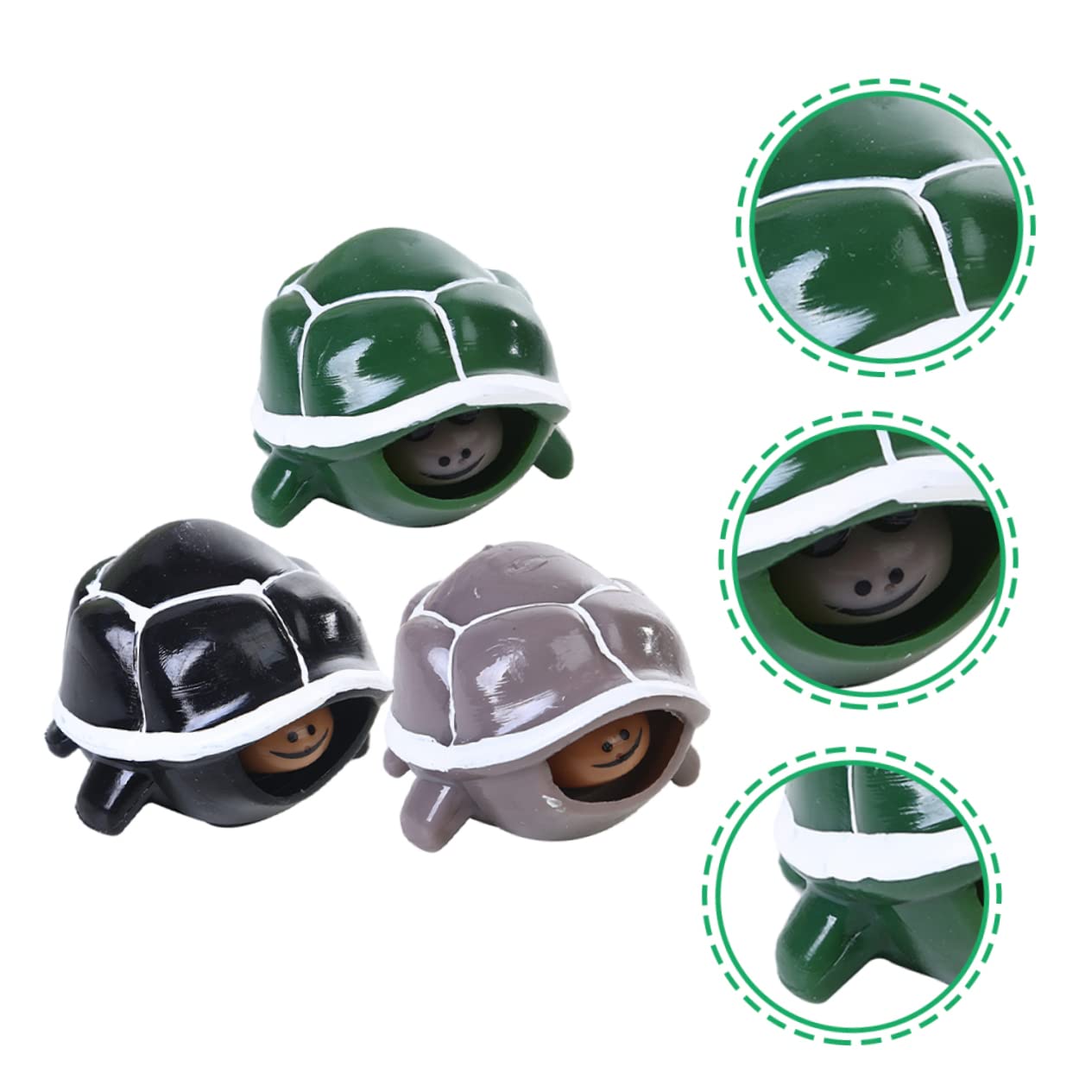 HOMFAMINI 3 Pack Mini Turtle Squeeze Toys - Stress Relief Fidget Toys for Kids & Adults, Cute Sensory Toys for Autism & Anxiety Relief - Perfect for Classroom, Office & Travel Use
