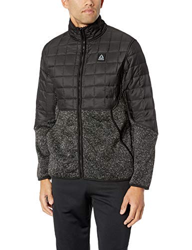 Reebok Men's Fleece Active Jacket - Lightweight Warm Workout Hoodie for Running, Gym & Outdoor Sports
