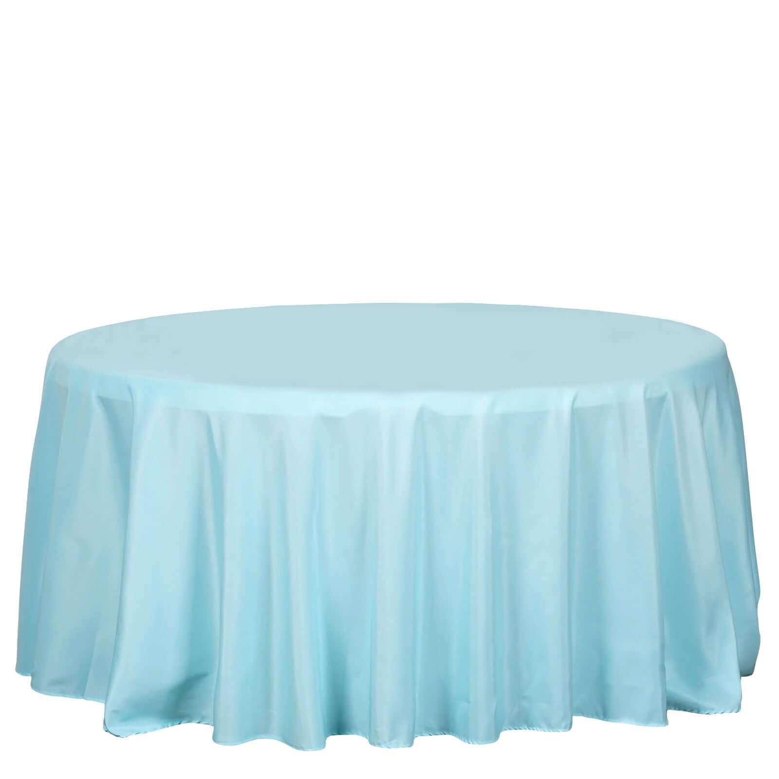 Efavormart 10 Pack 120 Inch Round Tablecloth - Stain & Wrinkle Resistant Washable Polyester Fabric Table Cover for Wedding, Banquet, Party, Dining Room - Blue | Elegant Decor for Special Occasions & Everyday Use