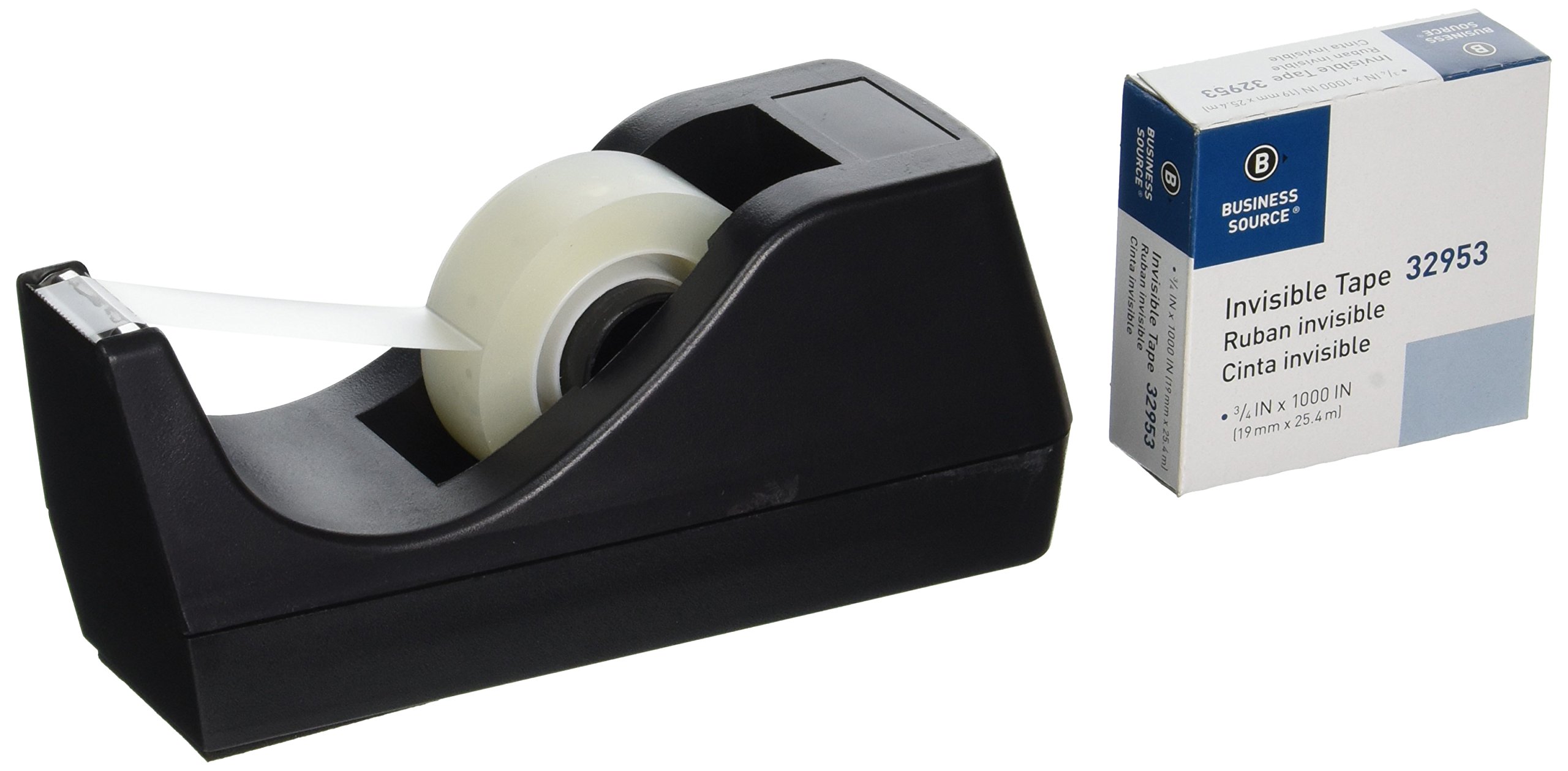 Business Source Invisible Tape Dispenser Value Pack (32948) - Clear Adhesive Tape Dispenser for Office, Home & School - Perfect for Wrapping Gifts, Sealing Envelopes & Crafting Projects