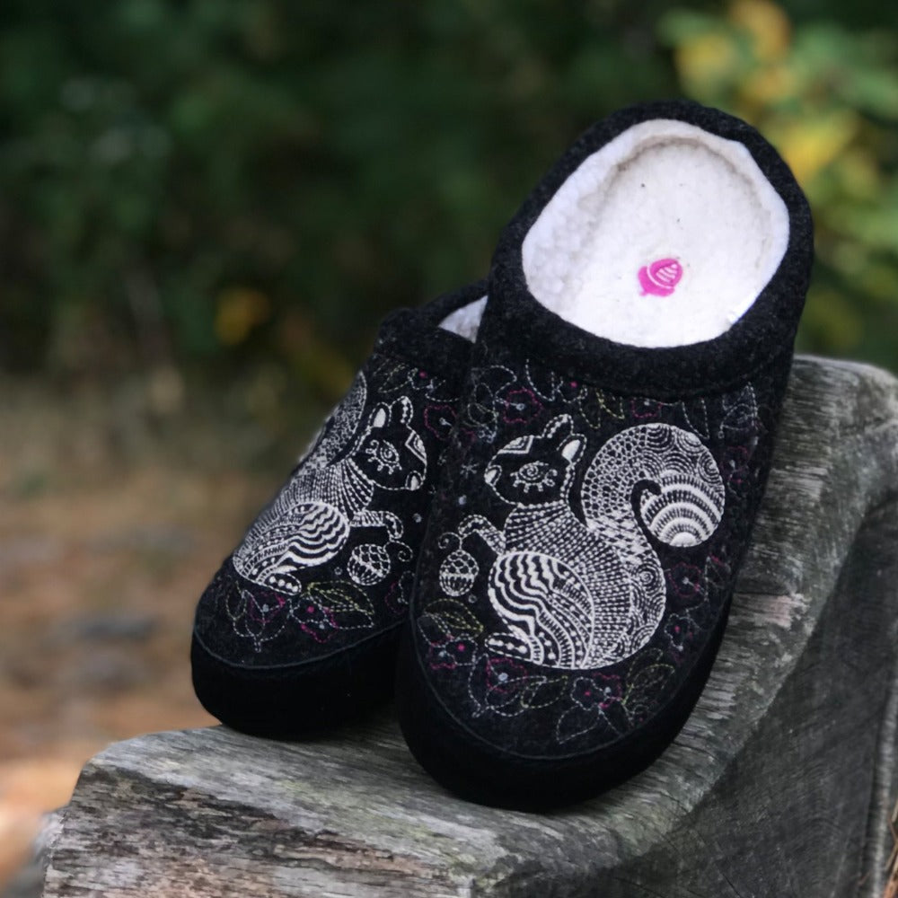 Women's Cozy Forest Mule Slippers with Non-Slip Indoor/Outdoor Sole - Soft House Shoes for Relaxing at Home, Quick Errands & Backyard Comfort