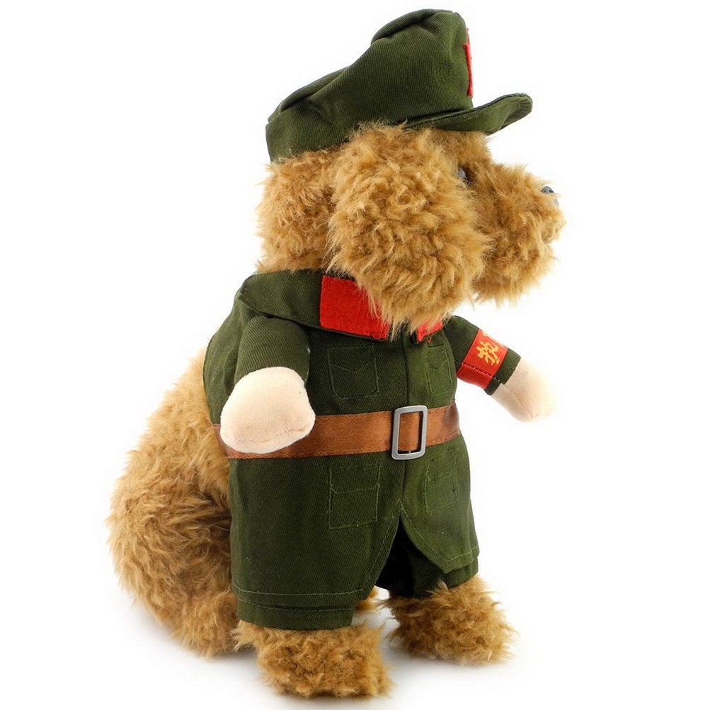 Zunea Military Dog Costume for Small Dogs - Soldier Dog Coat for Puppies, Girl & Boy - Perfect for Halloween, Cosplay, and Patriotic Events