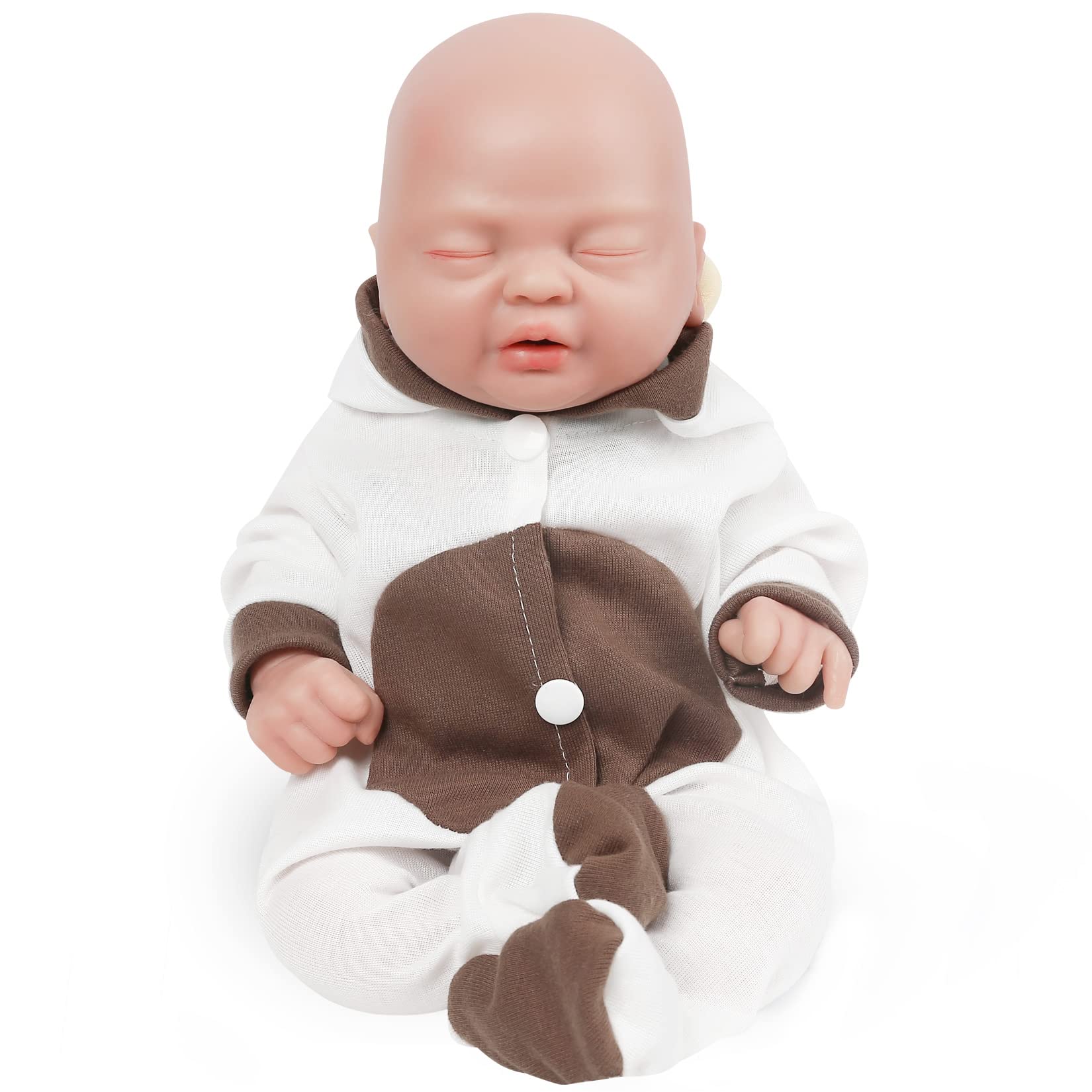 Vollence 14 Inch Full Silicone Baby Doll - Realistic Sleeping Girl Doll with Pacifier, Soft & Safe for Kids | Perfect for Pretend Play, Nursery Decor, and Gift Giving
