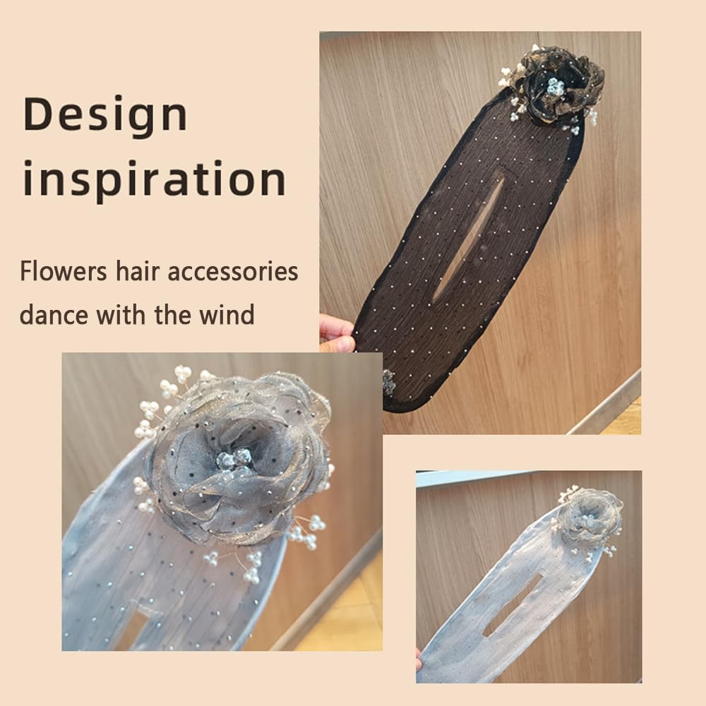 Hand Embroidered Floral Bun Maker Set - 6 Piece Hair Donut for Long Hair, Updos & Ballet Buns - Perfect for Dance, Yoga, Weddings & Everyday Elegant Styles