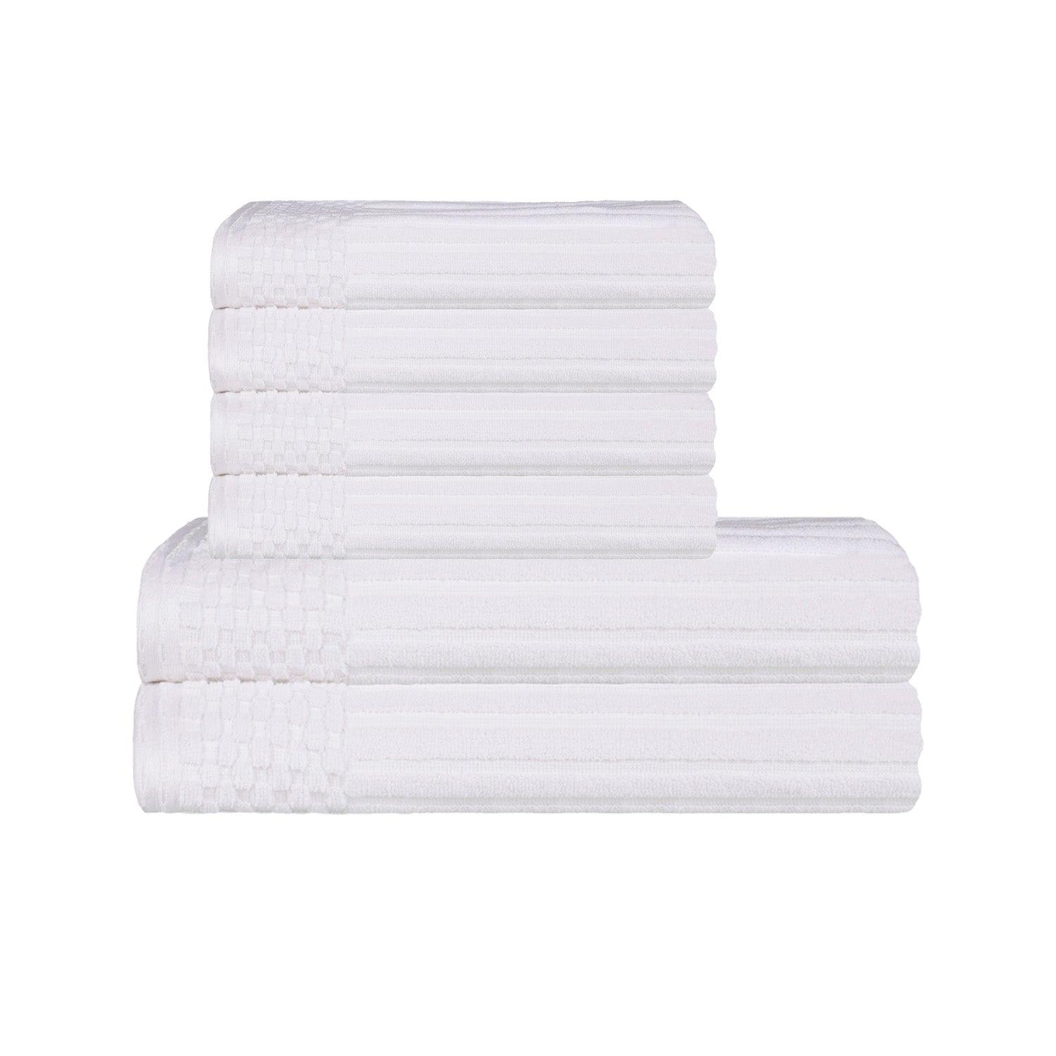 Premium Soho Ribbed Textured Cotton Bath Towel Set - Ultra Absorbent & Quick Dry Hand & Bath Towels for Spa, Gym & Luxury Home Use