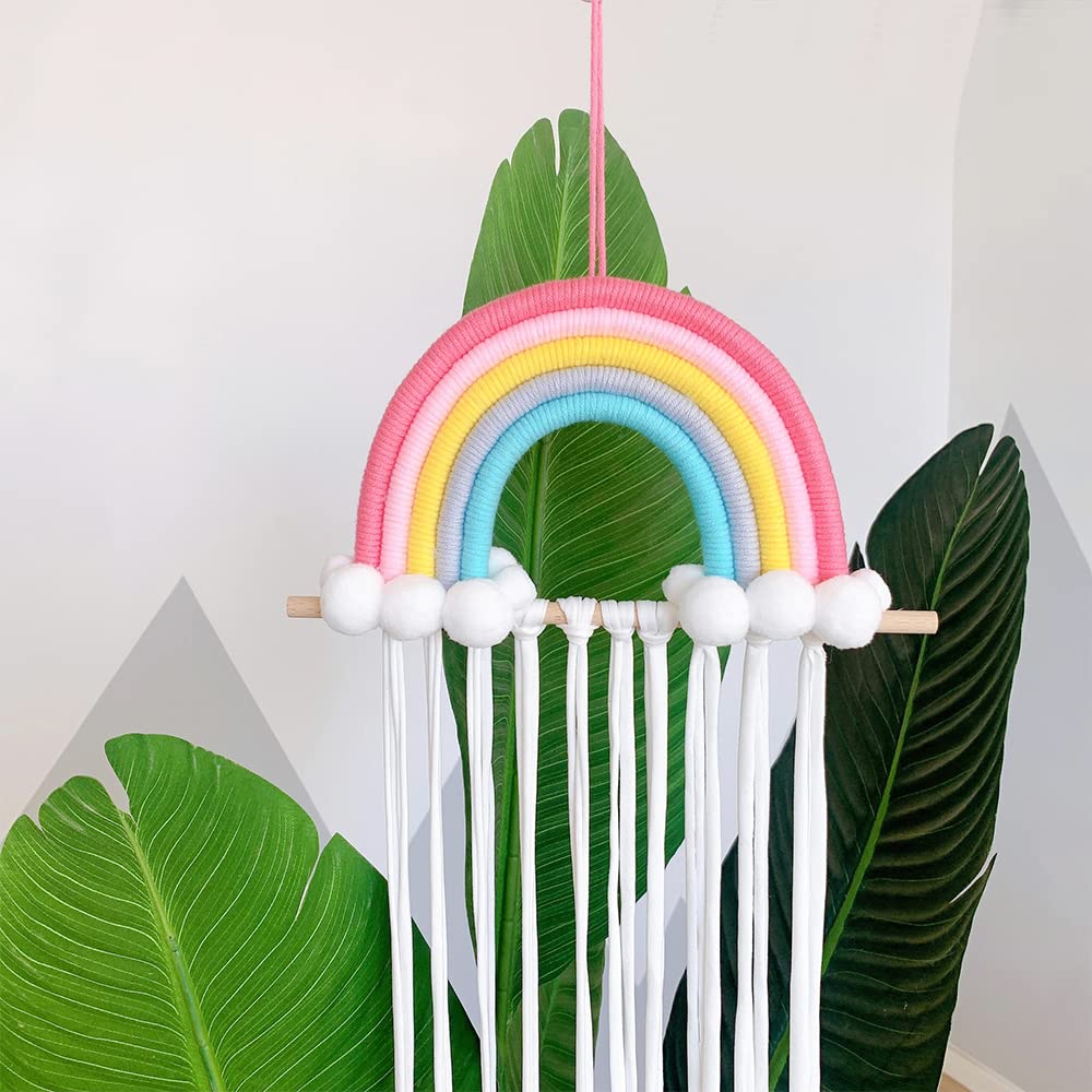 Ronska Hair Accessories Organizer - Wall Mounted Bow Headband & Hair Clips Holder for Baby Girls, Rainbow Home Decor, Perfect Birthday Gift for Kids Room & Bathroom Organization
