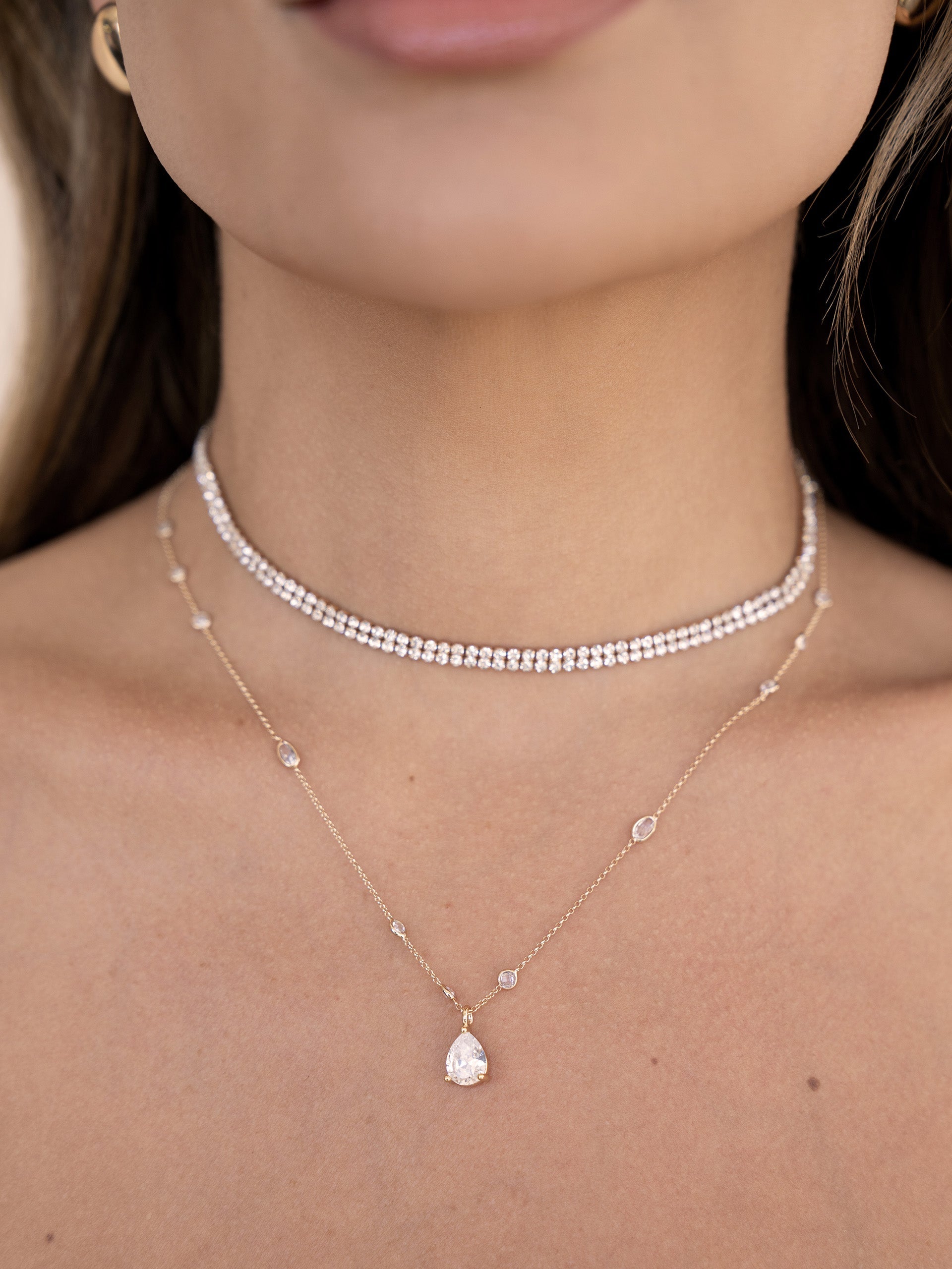 Elegant Crystal Choker Necklace for Women - Minimalist Fashion Jewelry Gift for Party, Wedding & Evening Wear