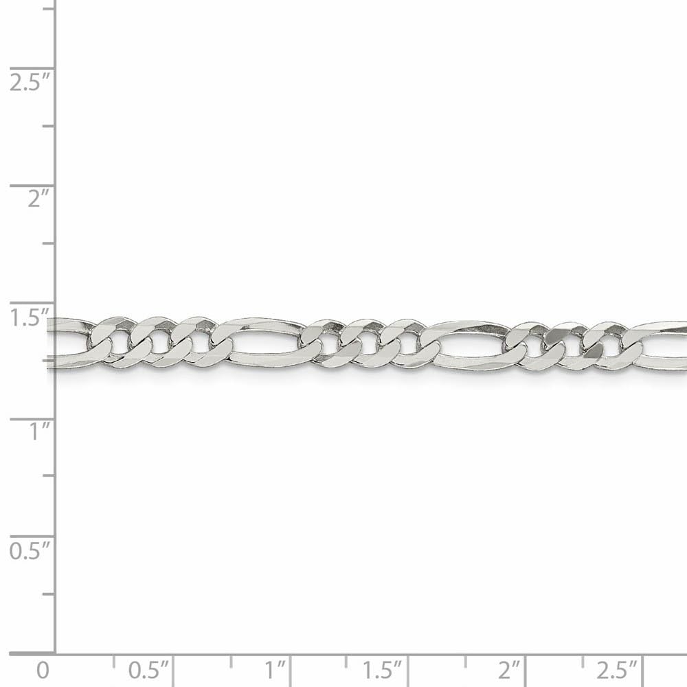 5.5mm Sterling Silver Figaro Chain Necklace for Men & Women - Elegant & Durable