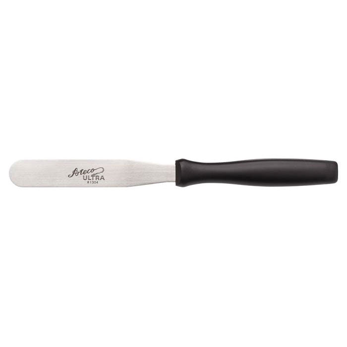 Ateco 1304 Stainless Steel Pastry Spatula with Black Plastic Handle - 4.25 Inch Baking Tool for Cake Decorating, Frosting, Icing & Dessert Making - Perfect for Home Bakers & Professional Chefs