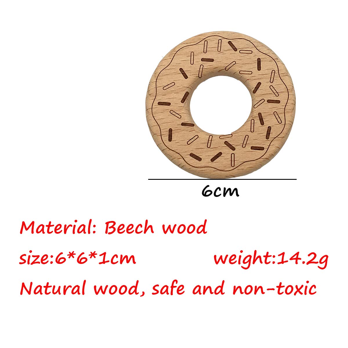 Organic Unfinished Beech Wooden Donut Shapes - Natural Handmade DIY Wooden Animal Toys & Home Decor Crafts - Perfect for Kids' Playtime, Nursery Decor, and Creative Craft Projects