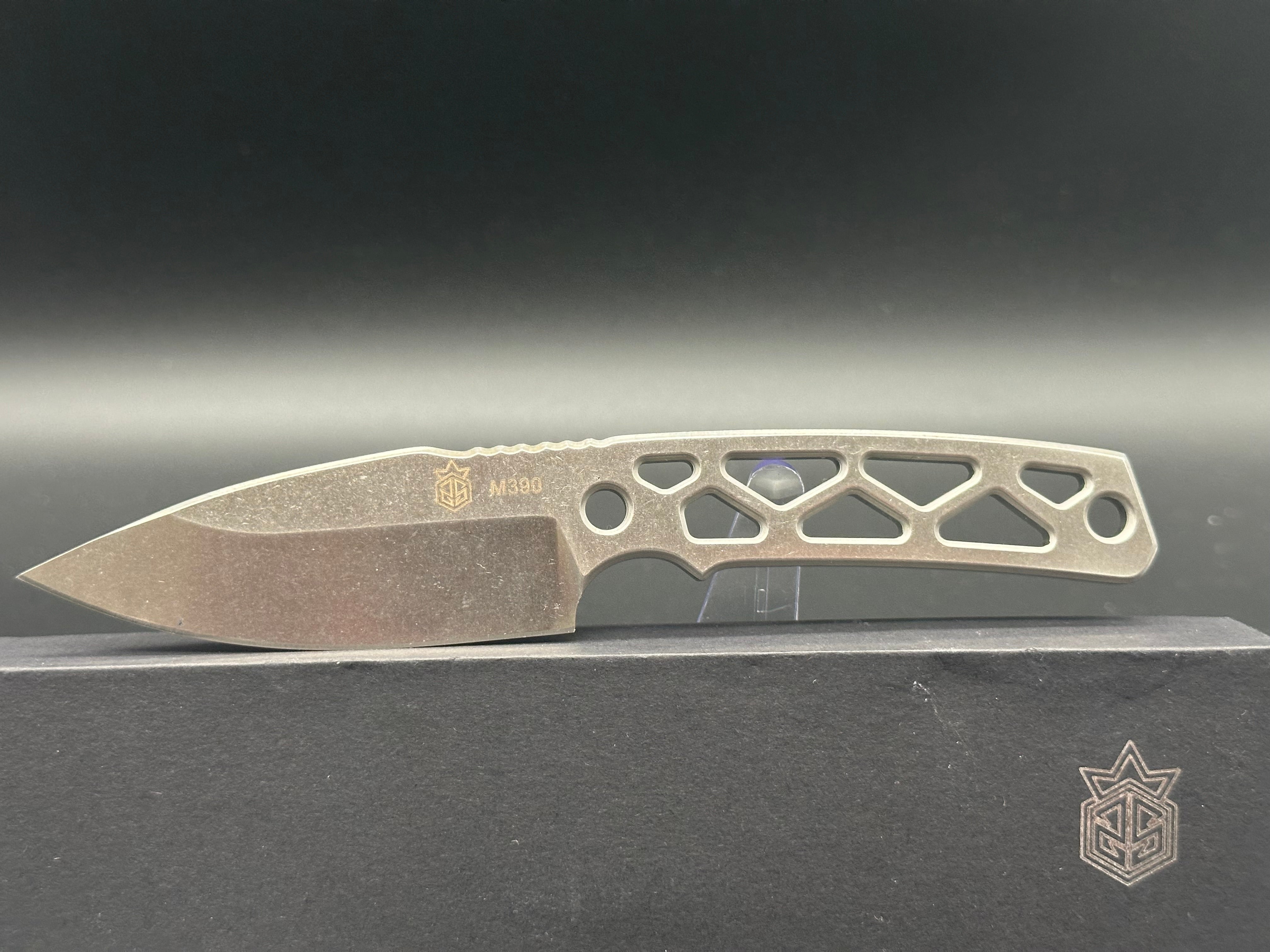 Sinners n Stone LRFT Fixed Blade Knife - M390 Steel, Stonewash Finish - Hunting, Camping, Survival, Outdoor EDC