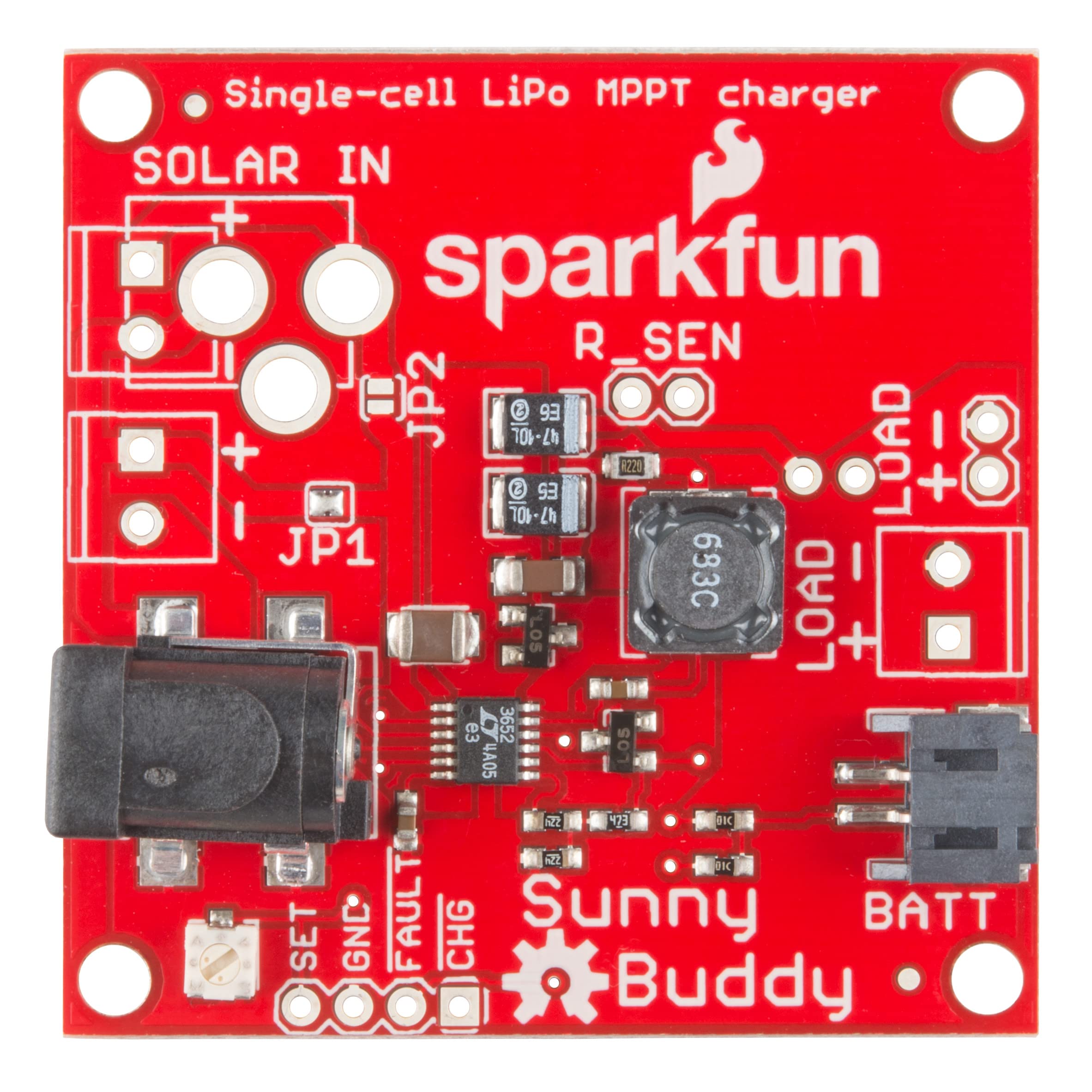 SparkFun Sunny Buddy MPPT Solar Charger - 2A Single-Cell LiPo Battery Charger with LT3652 Power Tracking | Perfect for Outdoor Solar Projects, Portable Devices & DIY Electronics