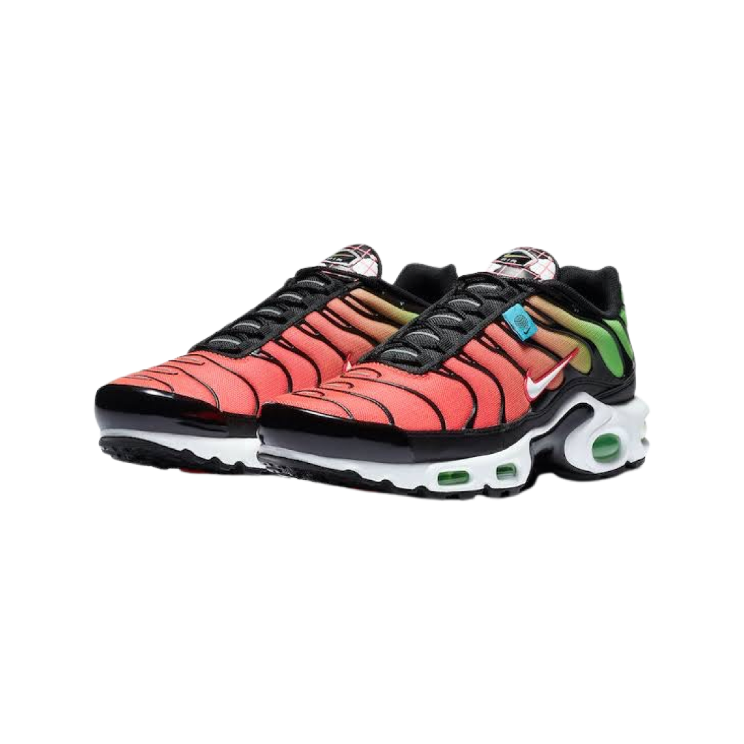 Nike Air Max Plus Men's Running Shoes - Worldwide Watermelon Black White Green Strike for Jogging, Gym & Casual Wear
