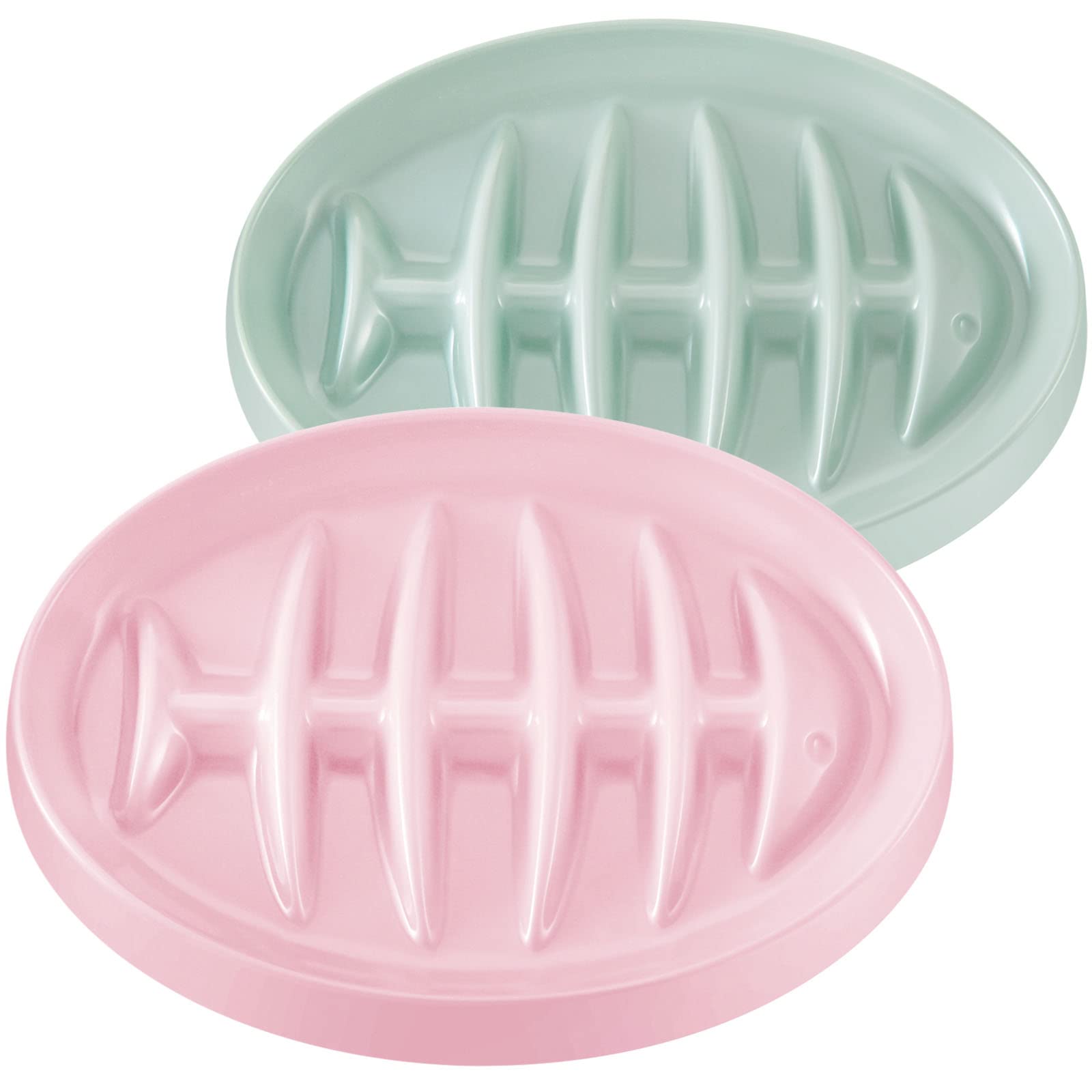Maitys 2 Pack Slow Feeder Cat Bowl for Wet & Dry Food - Interactive Puzzle Feeder Dish for Kittens & Small Dogs - Anti-Gulping Pet Bowl to Prevent Bloating & Indigestion (Pink & Green) - Perfect for Mealtime Enrichment & Digestive Health