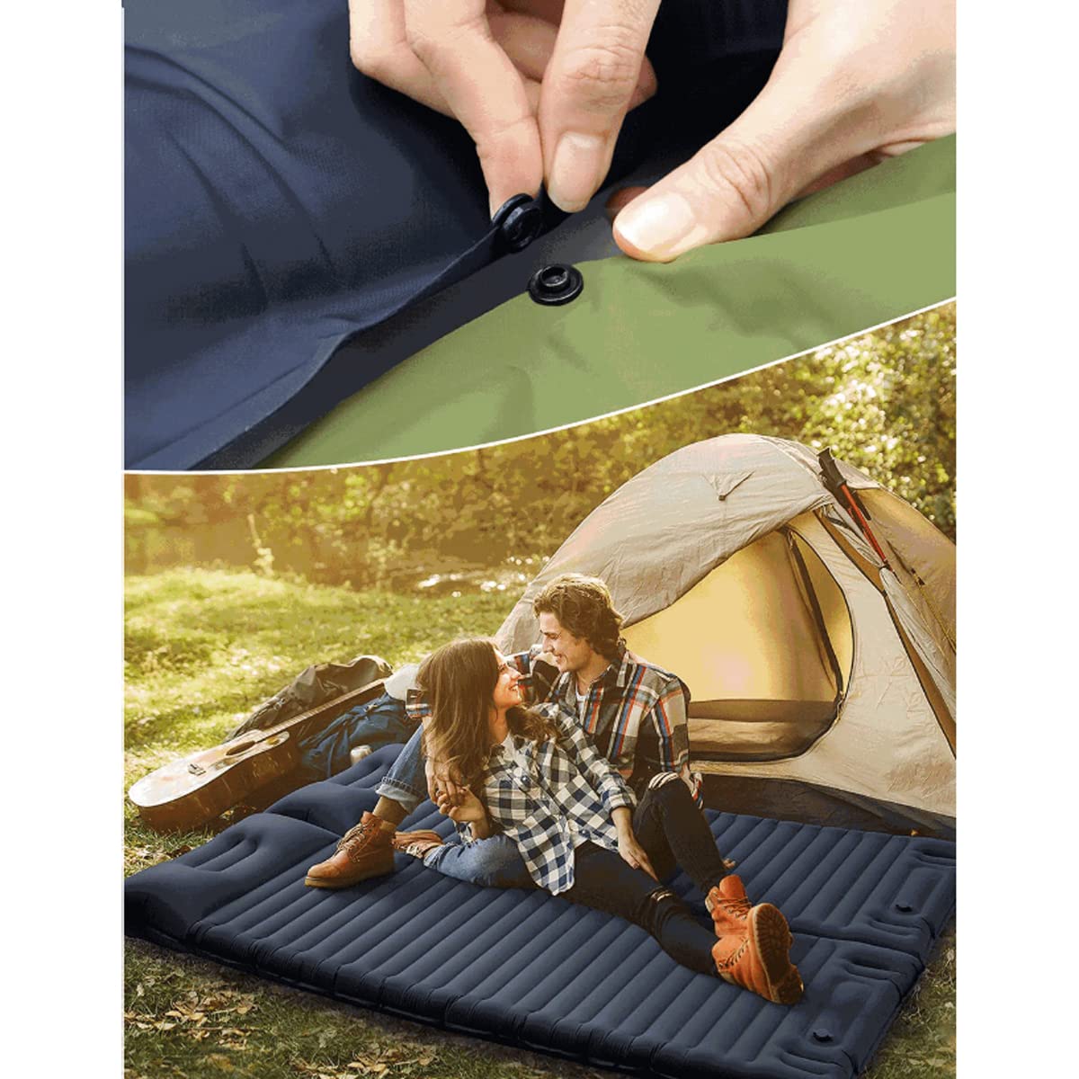 Ultralight Inflatable Camping Sleeping Pad with Built-in Pump - Portable Hiking Air Mattress for Adults, Waterproof Backpacking Bed with Pillow - Perfect for Outdoor Adventures, Travel & Camping Trips