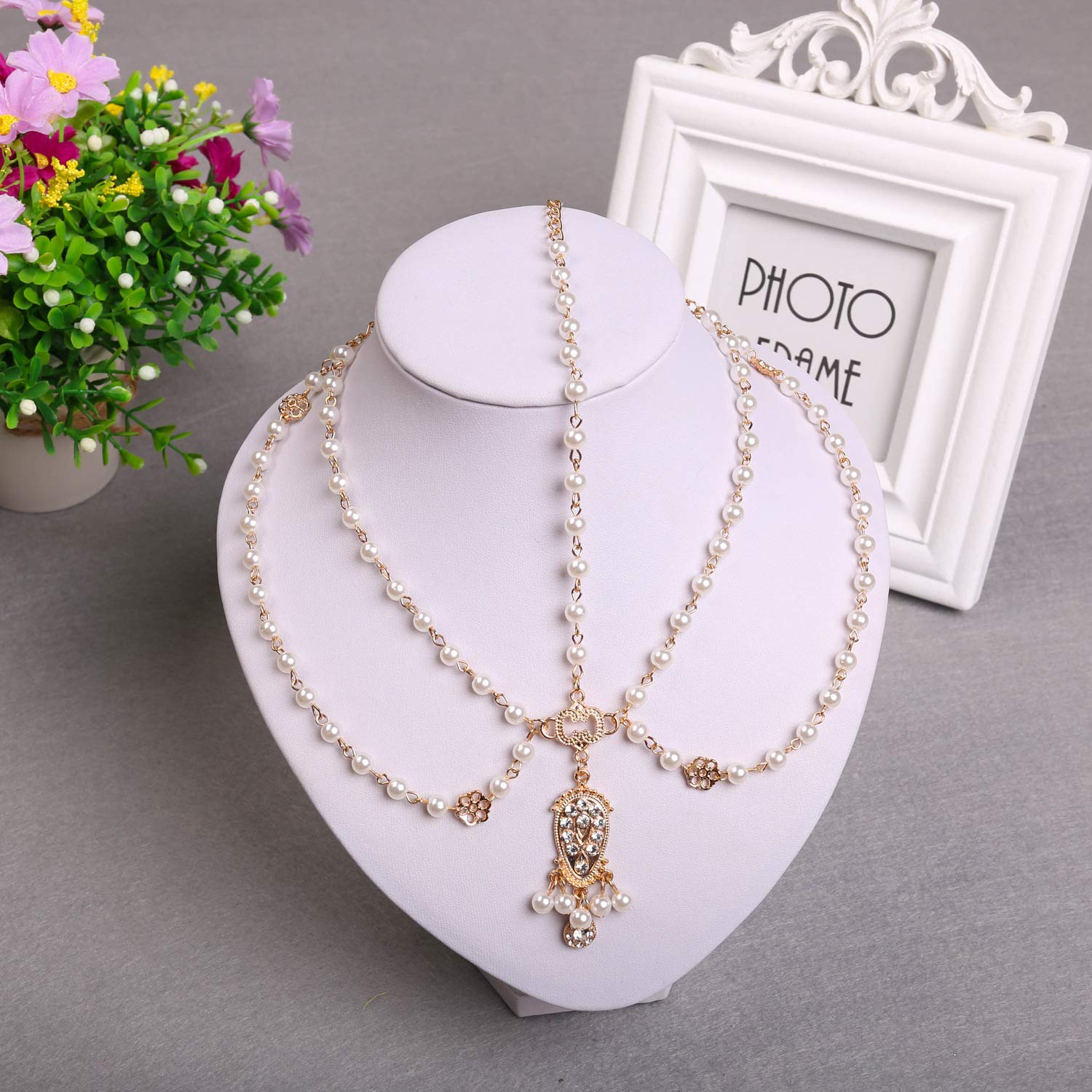 Golden Princess Headband Hair Chain for Girls - Elegant Birthday & Wedding Party Accessories (Style 1) | Perfect for Dress Up, Pageants, and Special Occasions