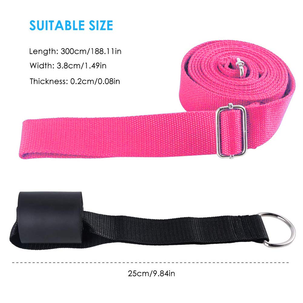 Adjustable Leg Stretch Strap with Door Anchor - Yoga, Ballet, Dance & Gymnastics Training Equipment for Improved Flexibility - Home & Gym Use for Stretching Exercises