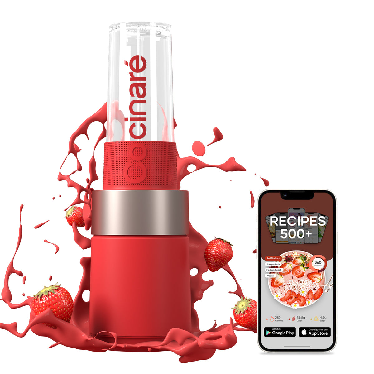 Cocinare DCCOCBD GOPOWER Elite Portable Blender - High Speed USB Rechargeable Smoothie Maker for Shakes, Juices & Protein Drinks - Perfect for Travel, Gym, Office & Home Use