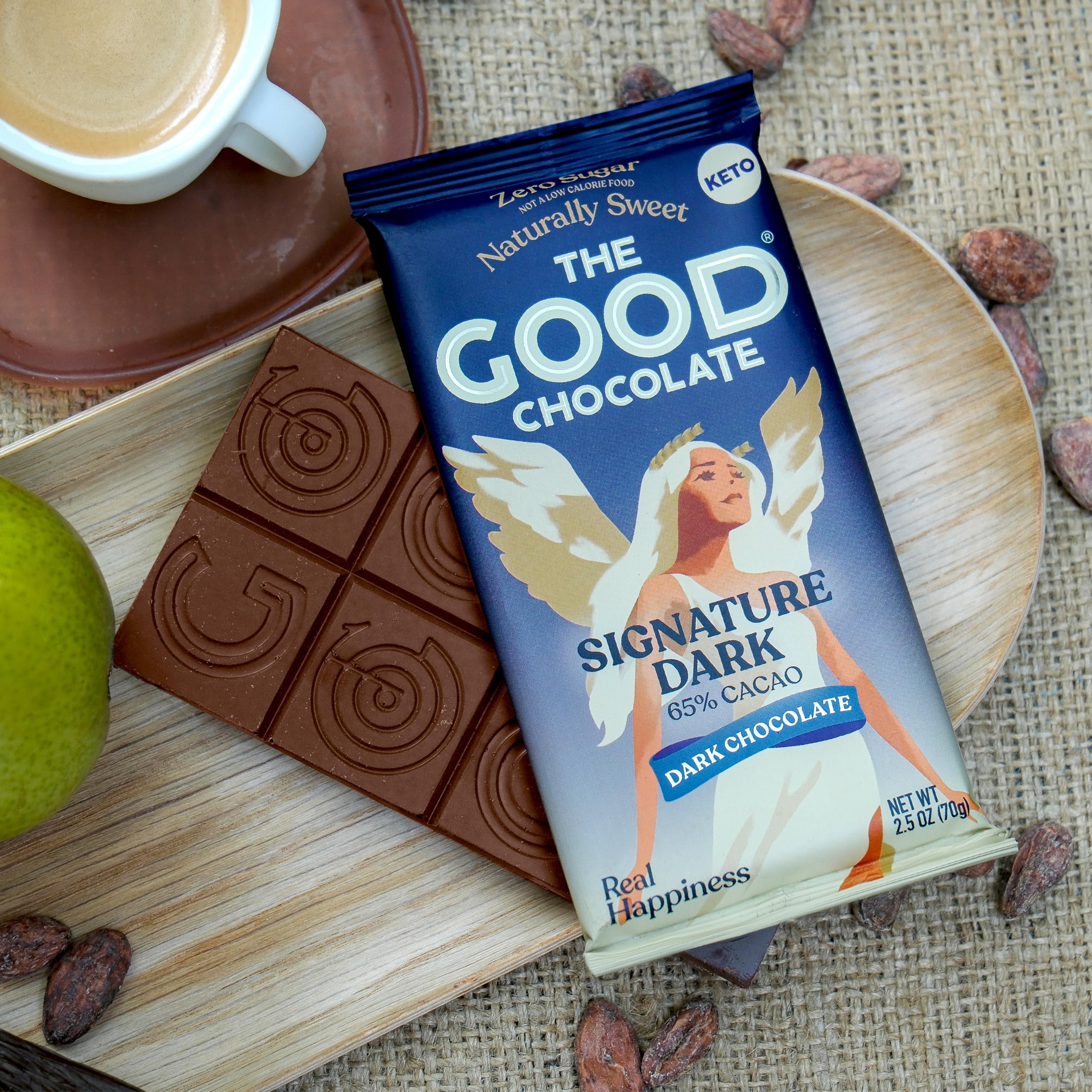 The Good Chocolate - Keto Dark Chocolate Bars, Zero Sugar, Low Carb Snack, Vegan Candy, 6-Pack | Perfect for Weight Loss, Diabetic-Friendly & Healthy Lifestyle