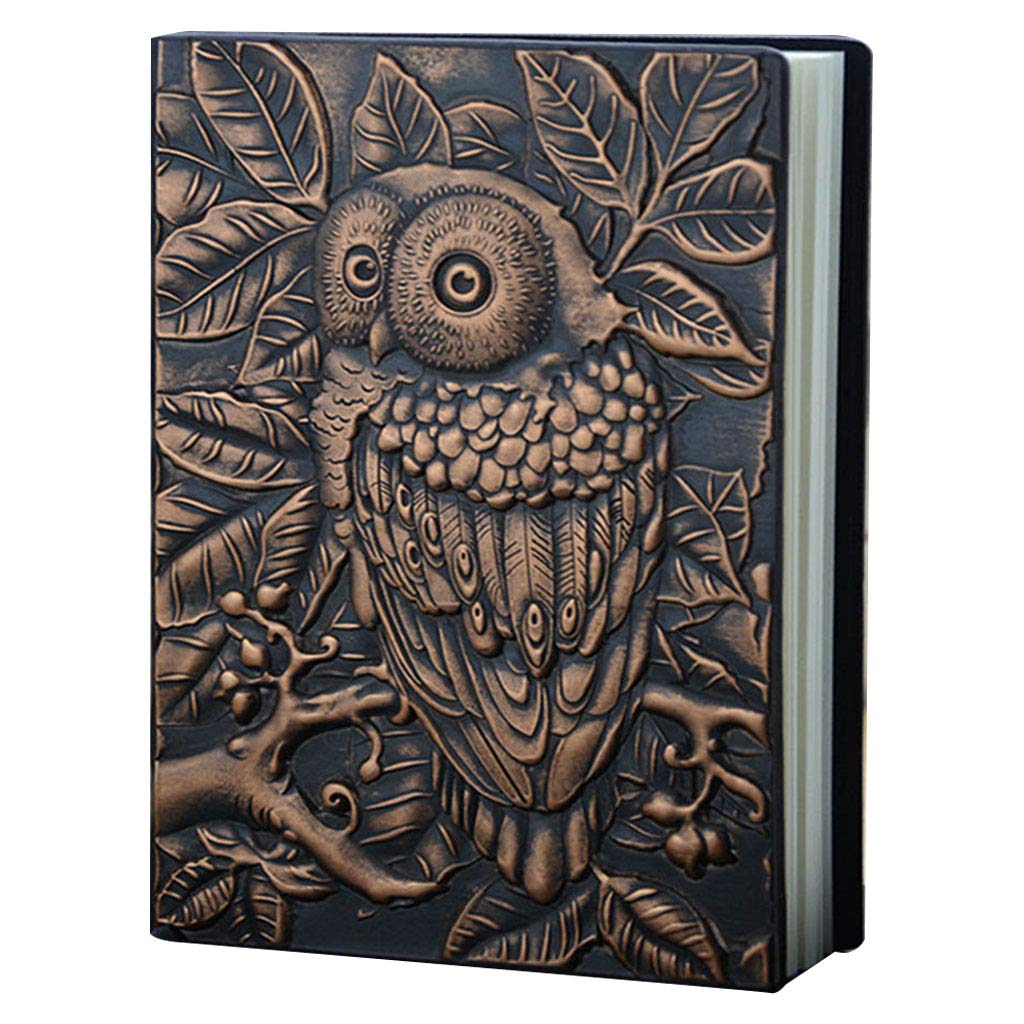 GAOSHA 3D Carving Owl Embossed Notebook - Daily Journal, Travel Planner & Sketchbook for Work, School & Creative Writing | Premium Lined Paper Notebook for Students, Professionals & Artists