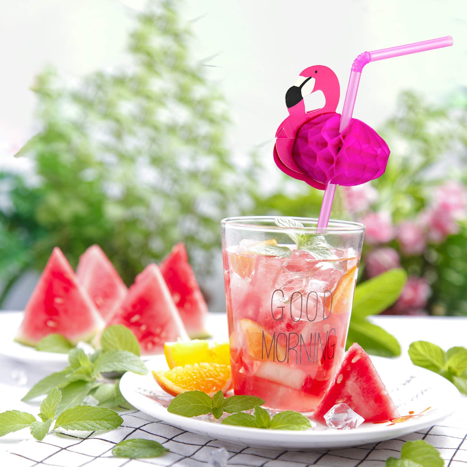50 Pcs Flamingo Straws - Bendable Cocktail Drinking Straws for Bachelorette Party, Pool Party, Birthday & Wedding Decor - Rose Gold Flamingo Themed Tableware & Drink Accessories - Perfect for Tropical Themed Events, Summer Gatherings & Girls' Night Out