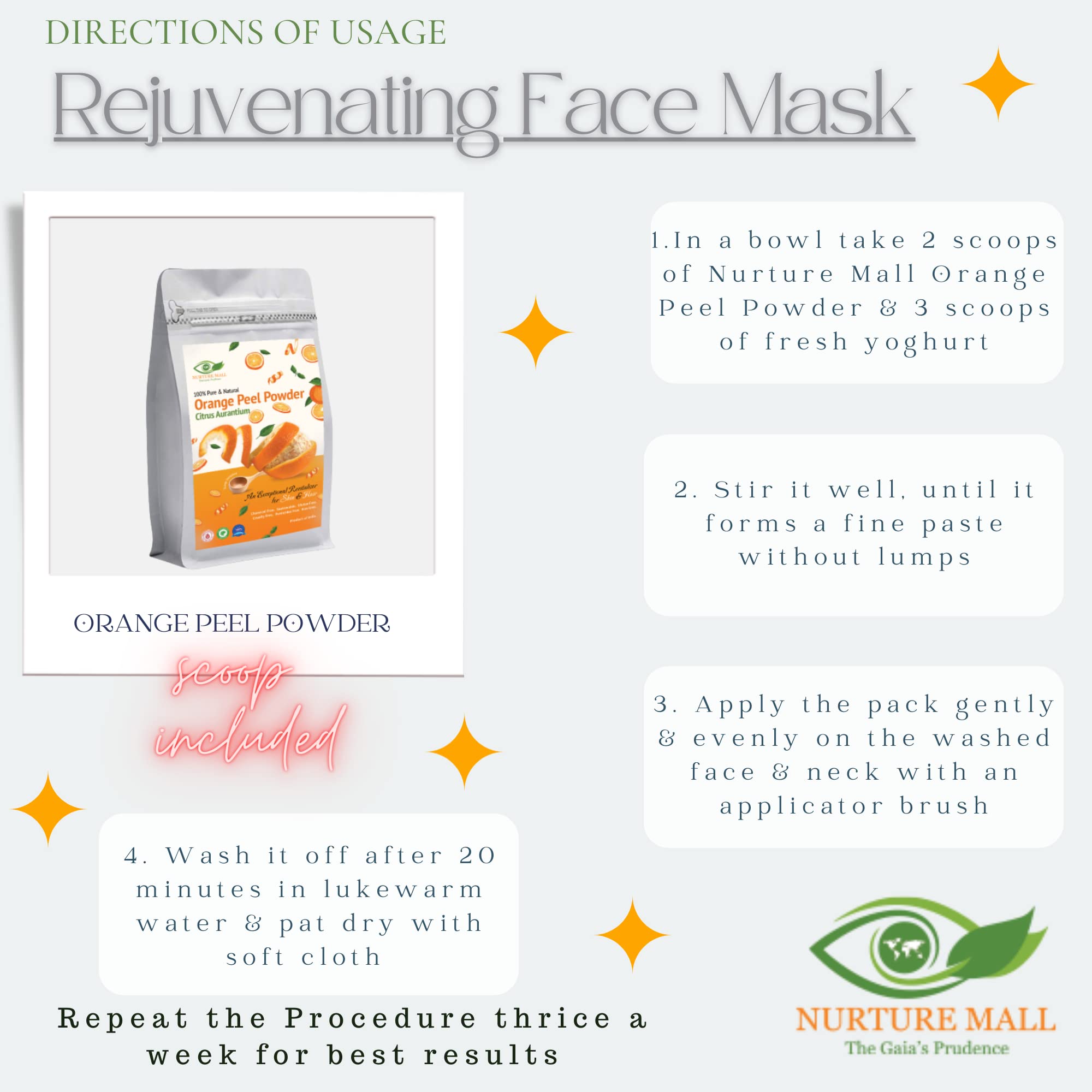 Nurture Mall Orange Peel Powder 200g - Natural Skin Brightening & Anti-Aging Treatment | Reduces Fine Lines, Sun Damage & Tan | Organic Face Mask for Glowing Complexion | Perfect for DIY Skincare & Spa Days