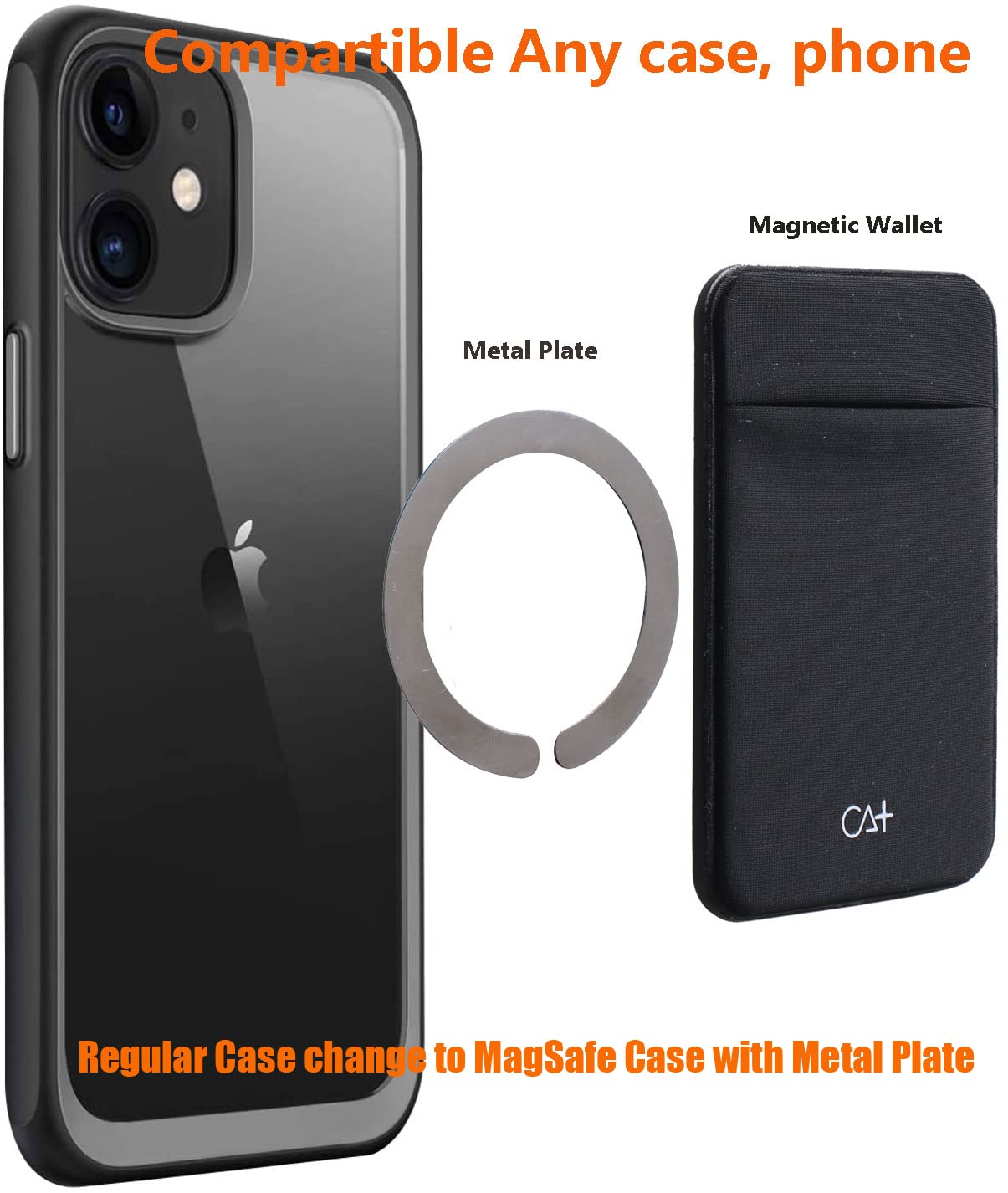 Magnetic Card Holder for iPhone 14 13 12 Pro Max & Samsung Galaxy - Slim Phone Wallet Sticker with Wireless Charging Compatible - Leopard Print Design - Perfect for Travel, Shopping & Contactless Payments