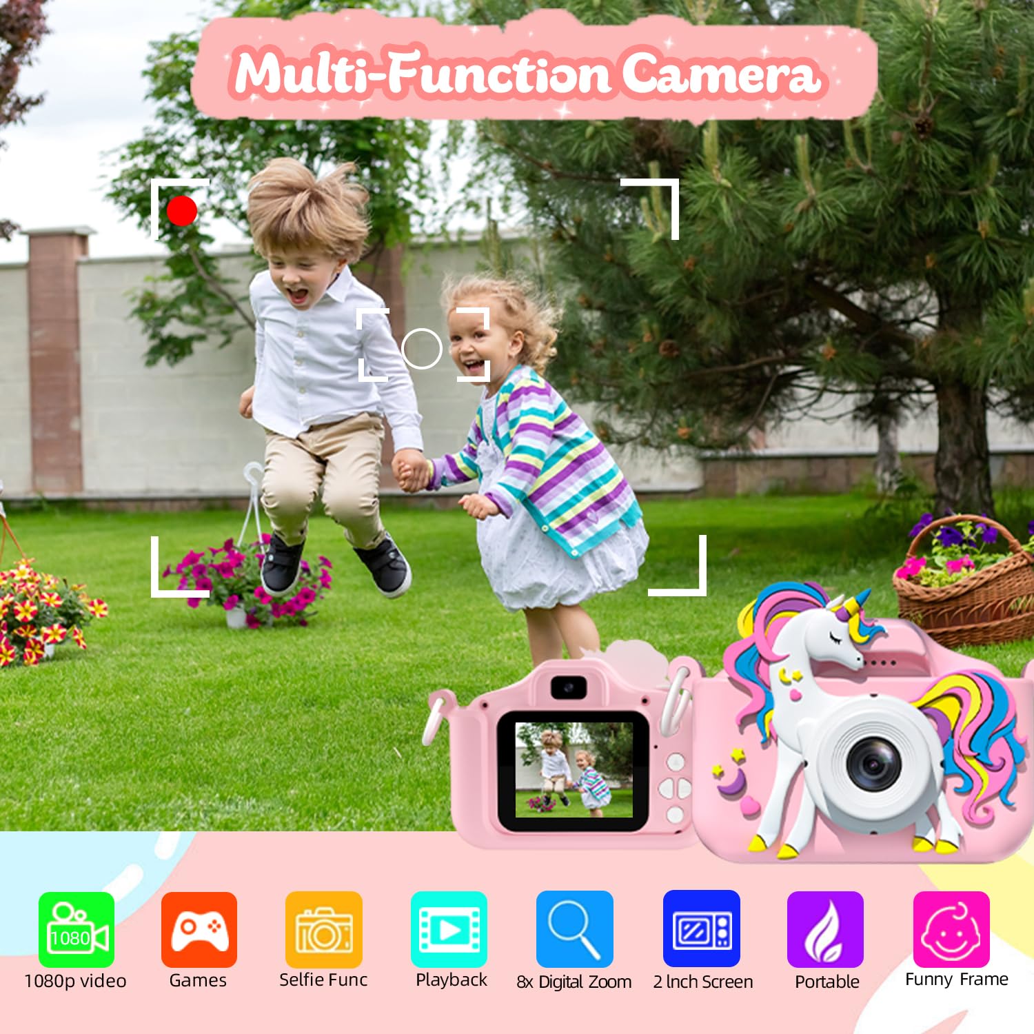 **Best Kids Camera Toys for 3-12 Year Old Girls & Boys – HD Digital Video Camcorder with Cartoon Silicone Cover – Perfect for Birthday Gifts, Travel, and Outdoor Adventures**