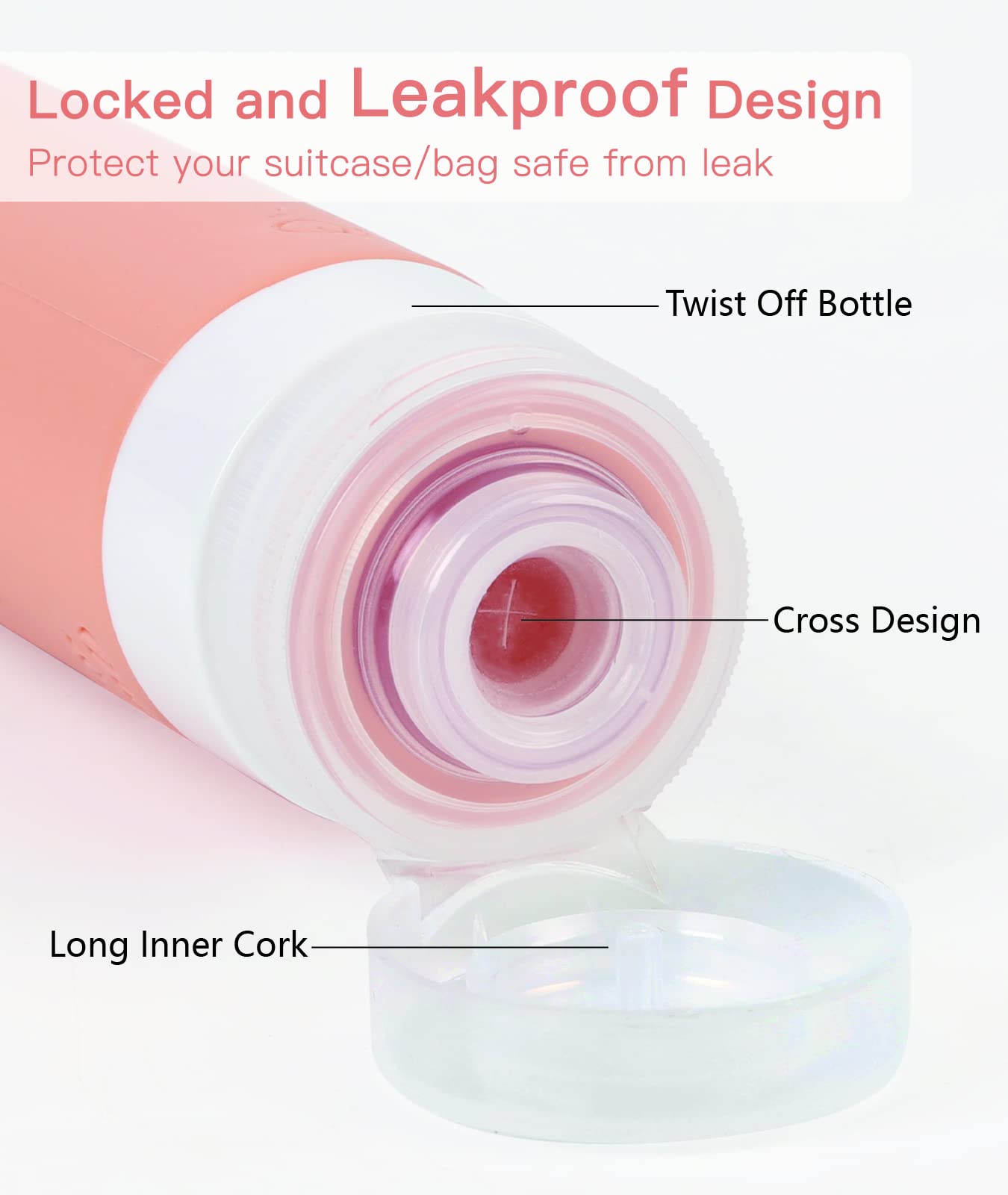 Quatish 3 oz TSA Approved Leak Proof Travel Bottles Set - Original Patented Silicone Shampoo Containers for Toiletries (4 Pack with Toiletry Bag, Multi-Color) - Perfect for Air Travel, Gym, Camping & Vacation Essentials