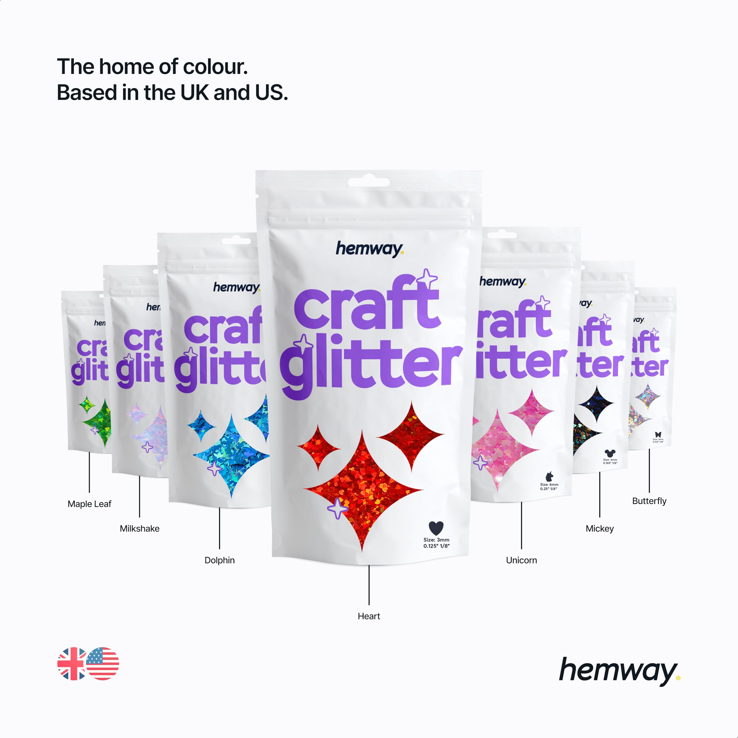 Hemway Premium Holographic Silver Glitter - 1/8