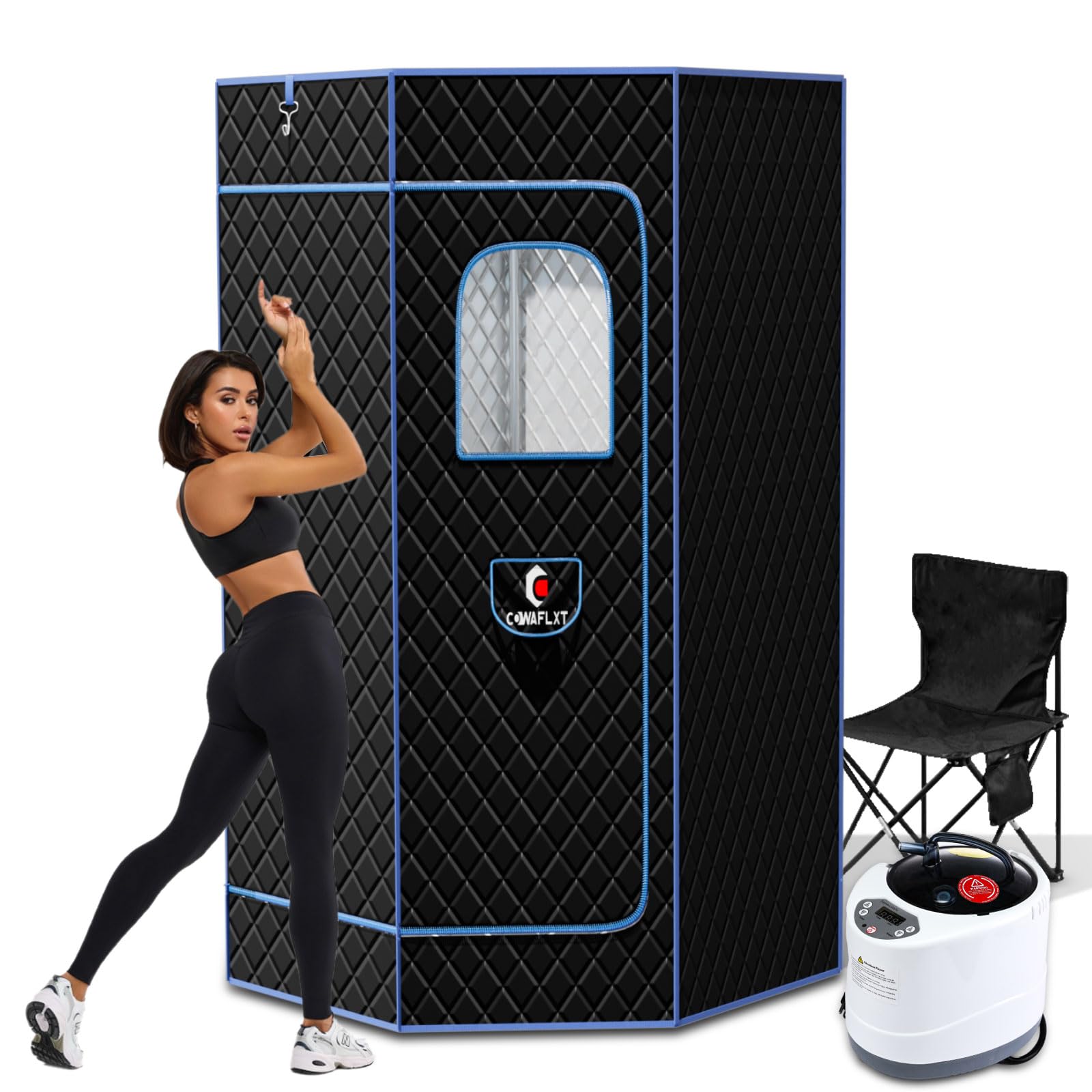 XXL Portable Sauna for Home & Outdoor Use - Fast Heating 3L Steam Generator with Oversized Chair | Perfect for Athletes, Relaxation & Detox