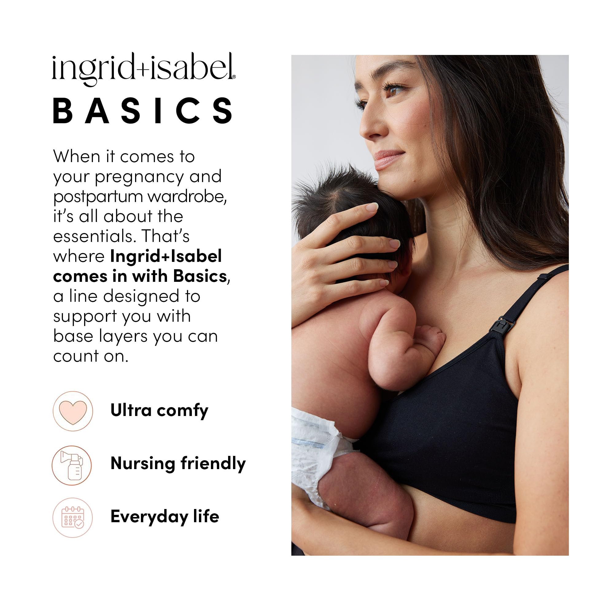 Ingrid & Isabel Seamless Maternity Underwear 3-Pack - Soft Breathable Under Belly Panties for Pregnancy Comfort | Perfect for Everyday Wear, Work & Relaxation