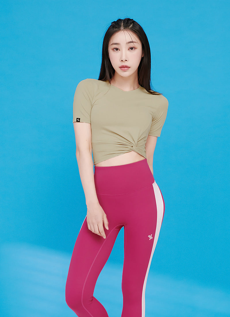 Stylish Fresh Feather Twist Crop Short Sleeve T-Shirt | Trendy Summer Casual Top for Women | Perfect for Beach Outings, Music Festivals & Streetwear Fashion