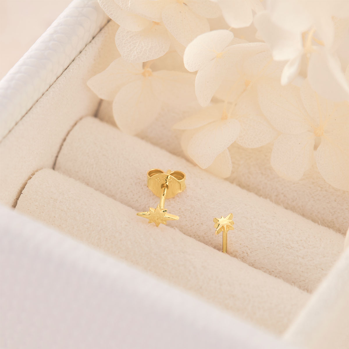 18K Gold Celestial Stud Earrings - Elegant Star & Moon Design for Women, Perfect for Daily Wear, Parties & Special Occasions