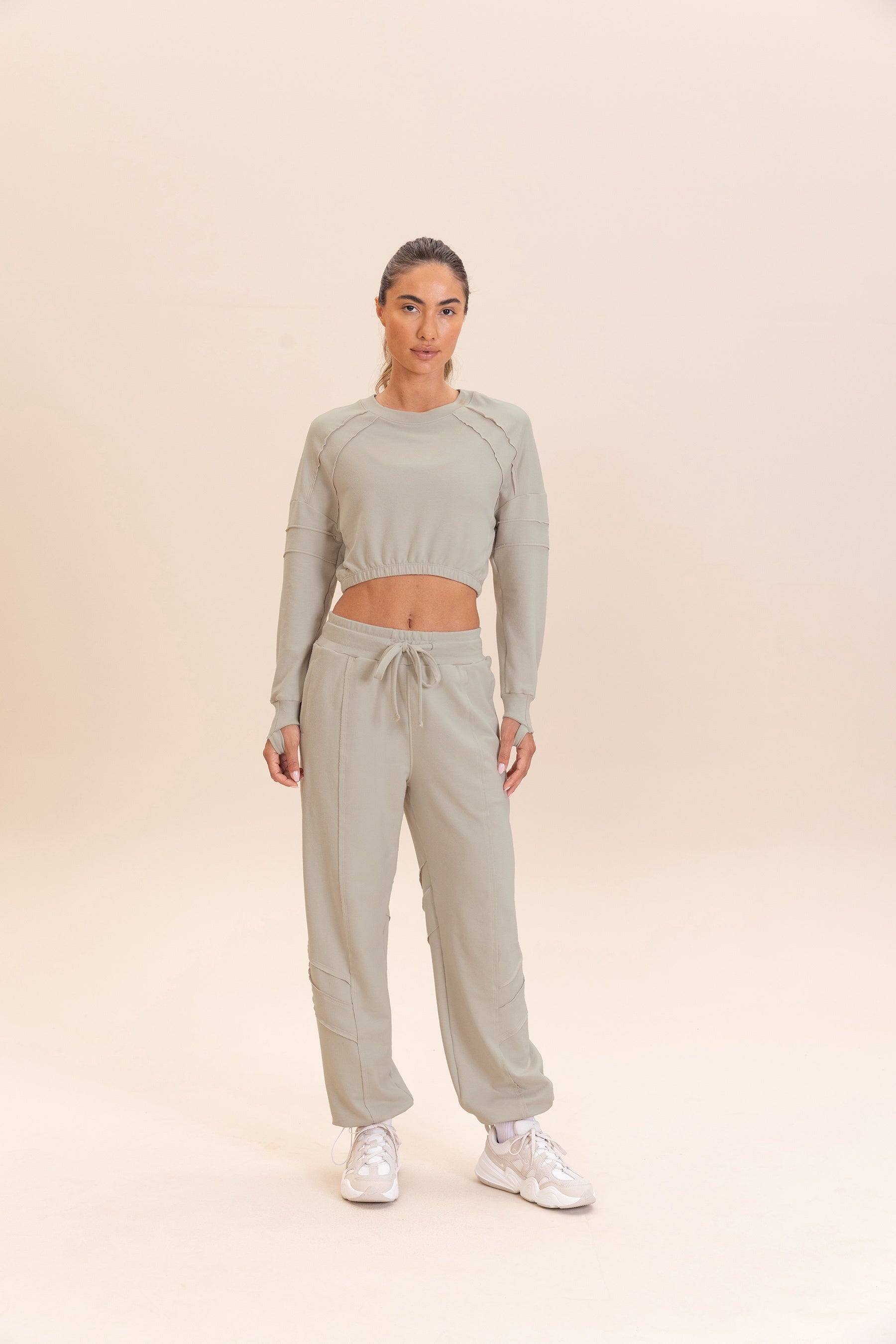 Cropped Cut Jog Sweatshirt for Women - Soft Comfortable Oversized Pullover Hoodie for Casual Wear, Gym, and Lounge