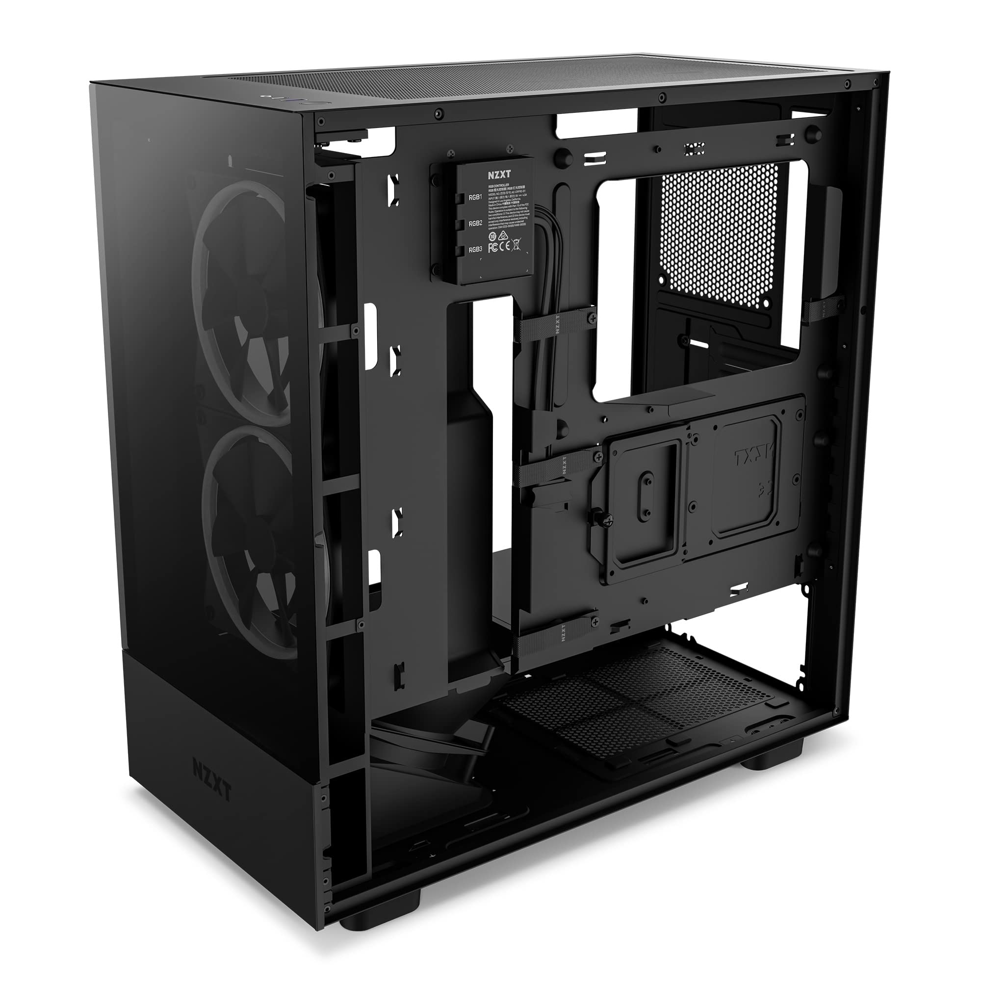 NZXT H5 Elite Compact ATX Mid-Tower PC Gaming Case - Tempered Glass Panels, RGB Lighting & 2x140mm Fans | Perfect for Gaming Rigs & Streaming Setups | Black (CC-H51EB-01)