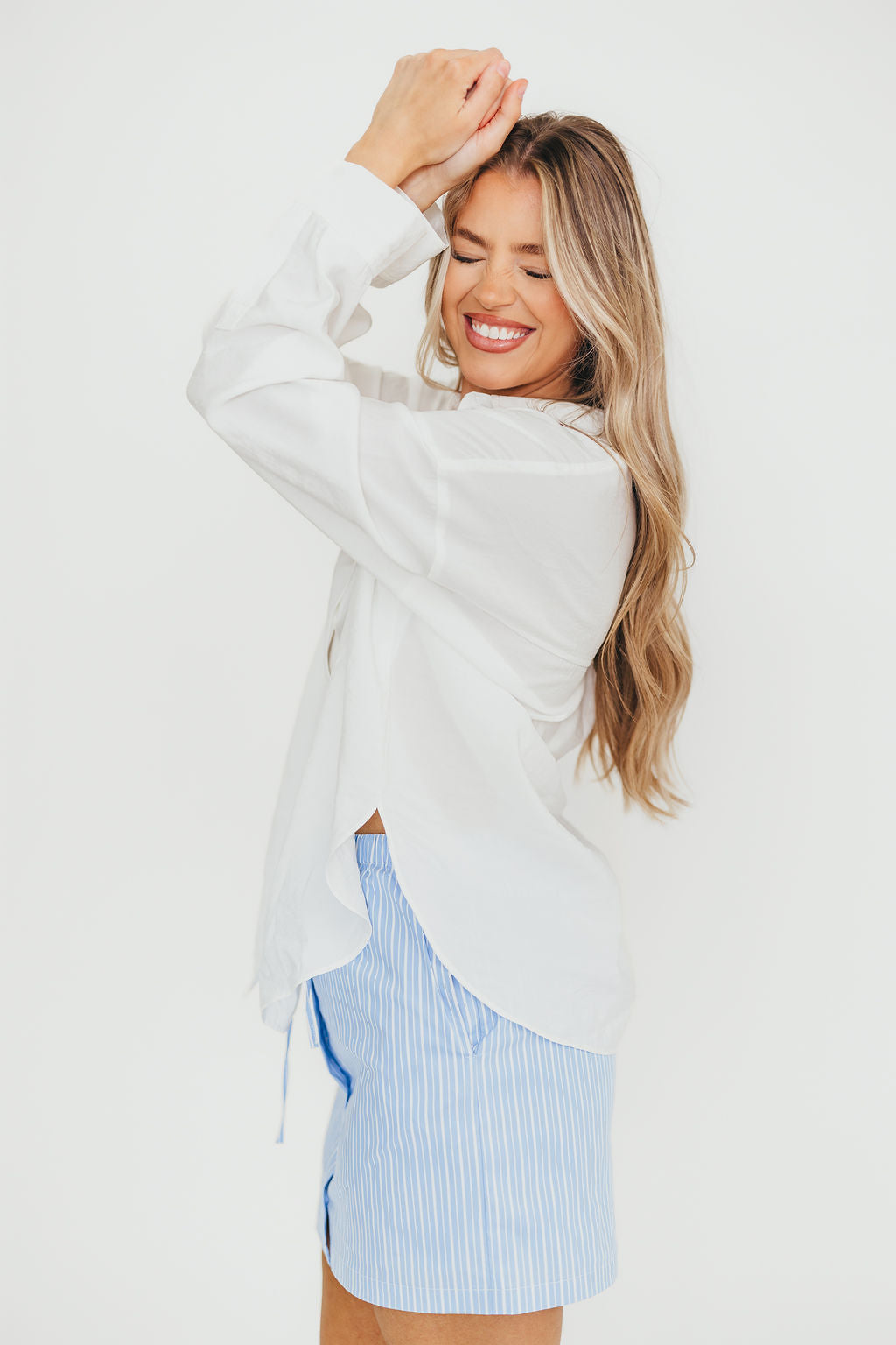 Lakin Soft Oversized Shirts for Women - Off White | Comfortable Loose Fit Casual Tops | Perfect for Everyday Wear, Layering & Relaxing