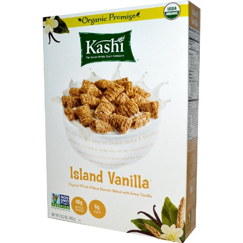 Organic Kashi Whole Wheat Cereal - Island Vanilla Flavor - 16.3 oz (Case of 12) - Healthy Breakfast & Snack for Busy Mornings, Office or On-the-Go Lifestyle