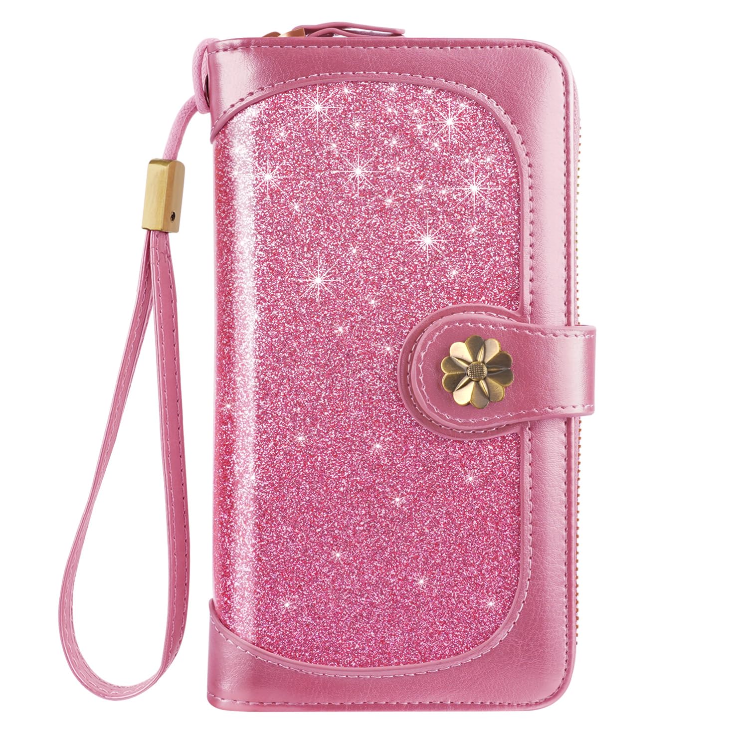 Women's RFID Blocking Leather Wallet with Multi Card Slots & Wrist Strap - Slim Clutch Purse Organizer for Credit Cards, Cash & ID - Perfect for Travel, Shopping & Everyday Use