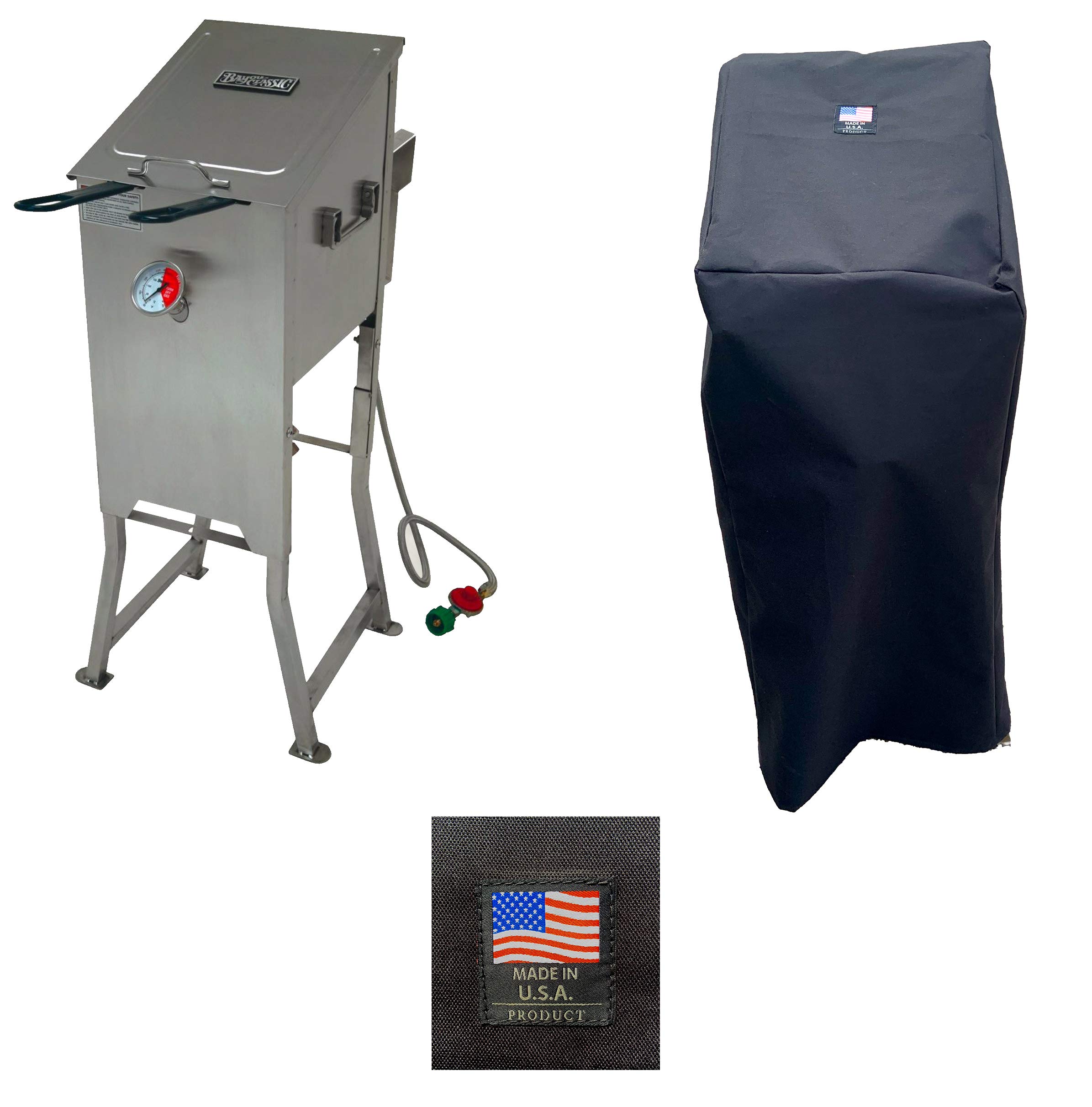 Bayou Classic 700-701 Canvas Cover for 4 Gallon Deep Fryer (Without Side Cart) - Heavy Duty Weatherproof Protection - Made in USA - Perfect for Outdoor Cooking, Backyard BBQs & Commercial Kitchens