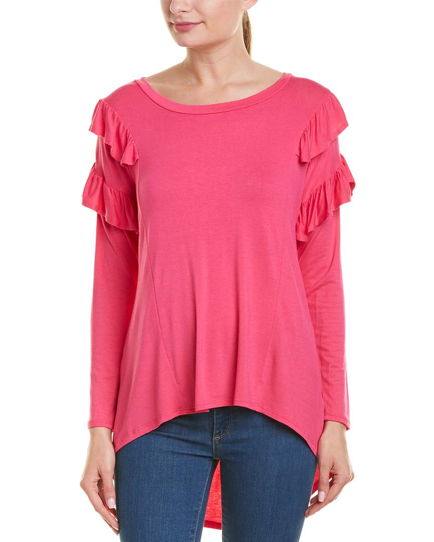 New York Collective Women's T-Shirt - Soft Cotton Short Sleeve Tee in Bright Rose (Size S) | Casual Everyday Wear, Weekend Outfits & Street Style Fashion