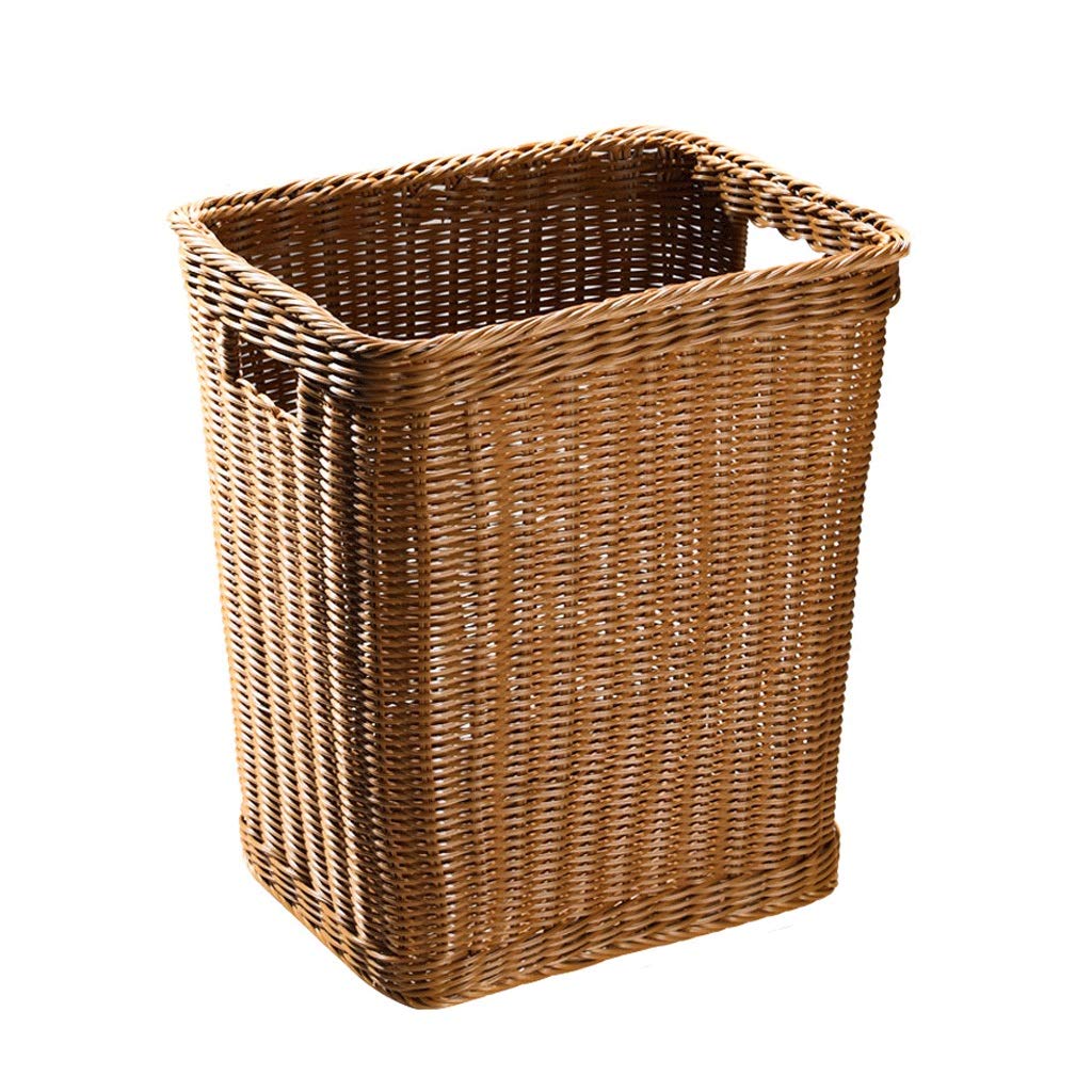 Stylish Large Brown Rattan Laundry Basket with Handles - Perfect for Clothes, Toys, Towels & Nursery Storage - Ideal for Living Room, Bedroom or Bathroom Organization