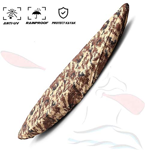 Universal Camouflage Kayak Canoe Boat Cover - Waterproof UV Resistant Dust Protection for Fishing Boats, Kayaks & Canoes (8 Sizes, Multiple Colors) - Perfect for Outdoor Storage, Travel & Marine Protection
