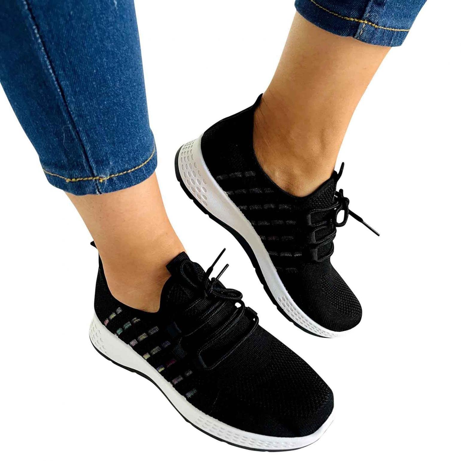 Xudanell Women's Running Sneakers - Breathable Mesh Slip-On Shoes with Rubber Sole for Workout, Exercise & Casual Wear | Lightweight Comfort for Gym, Jogging & Daily Activities