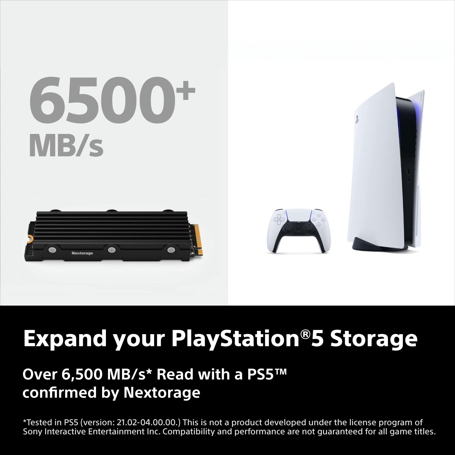Nextorage 4TB Internal SSD for PS5 & PC - M.2 2280 PCIe Gen4 NVMe with Heatsink - 7300MB/s Read, 6900MB/s Write Speed - NEM-PA4TB/N SYM - Perfect for Gaming, Video Editing & High-Performance Computing