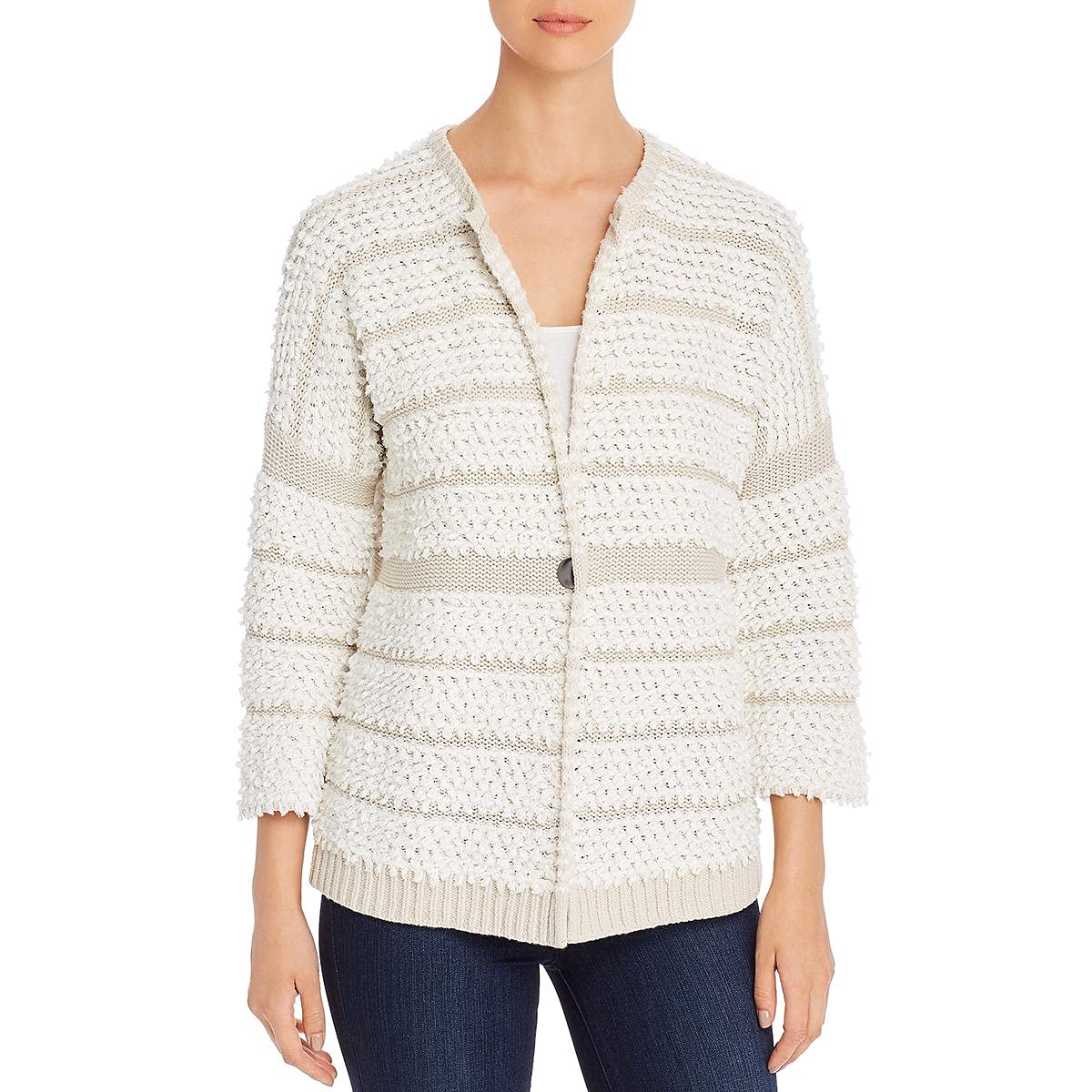NIC+ZOE Women's Loop Up Cardigan Sweater - Soft Knit Open Front Long Sleeve Wrap Cardigan for Casual Wear, Office, and Layering Outfits